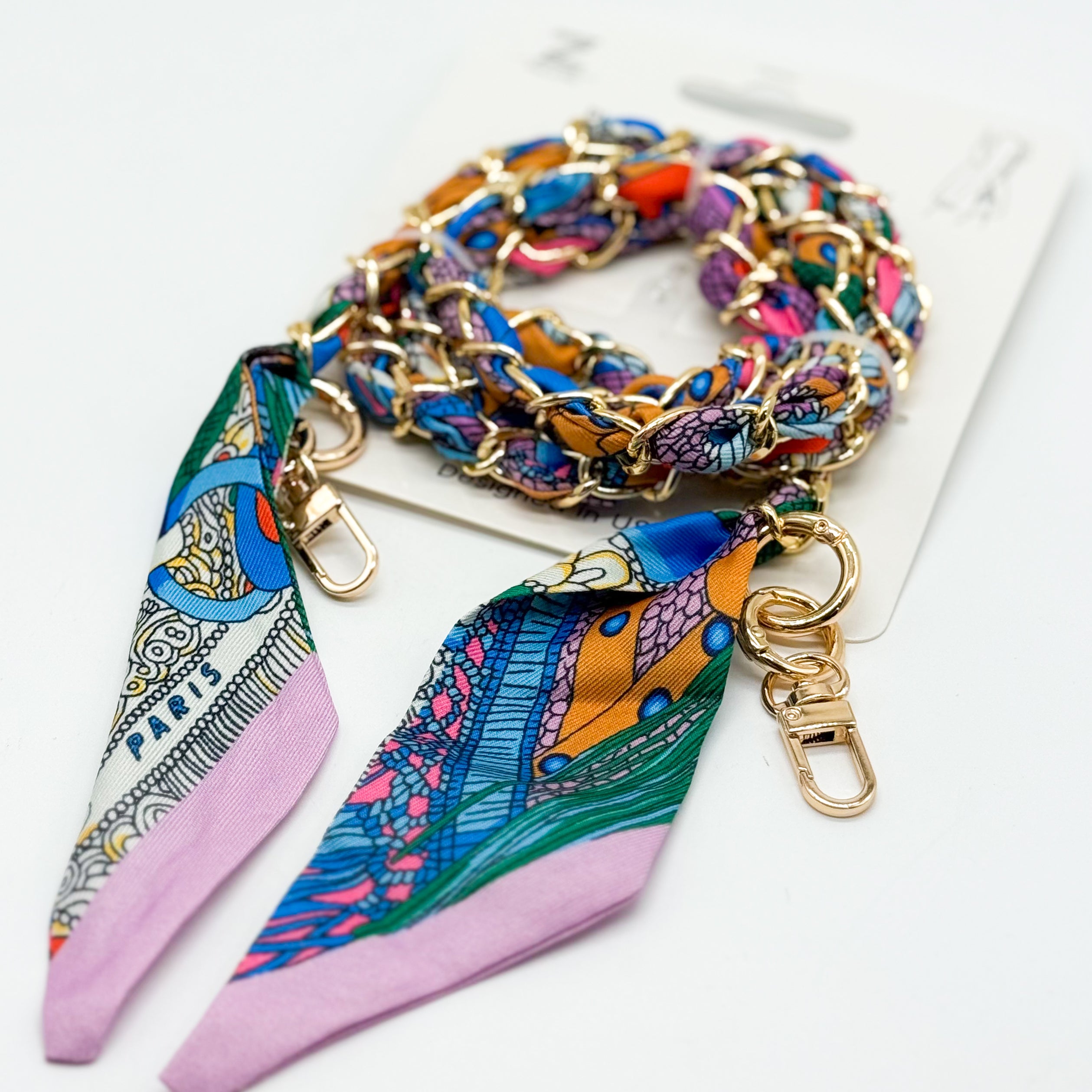 Silk Scarf Phone Holder Crossbody-340 Other Accessories-Queens Designs-Heathered Boho Boutique, Women's Fashion and Accessories in Palmetto, FL