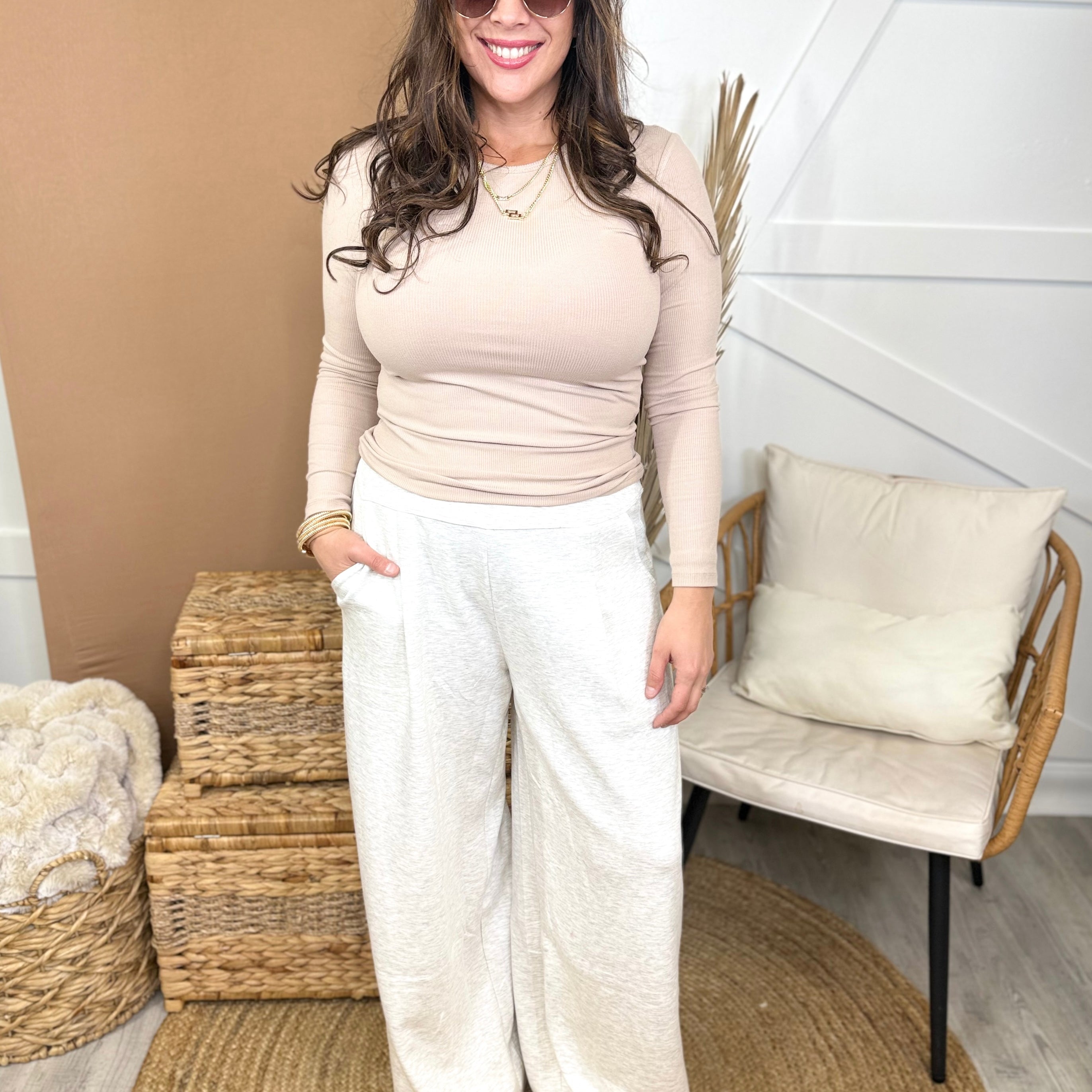 Cloudy Day Pants-150 PANTS-ODDI-Heathered Boho Boutique, Women's Fashion and Accessories in Palmetto, FL