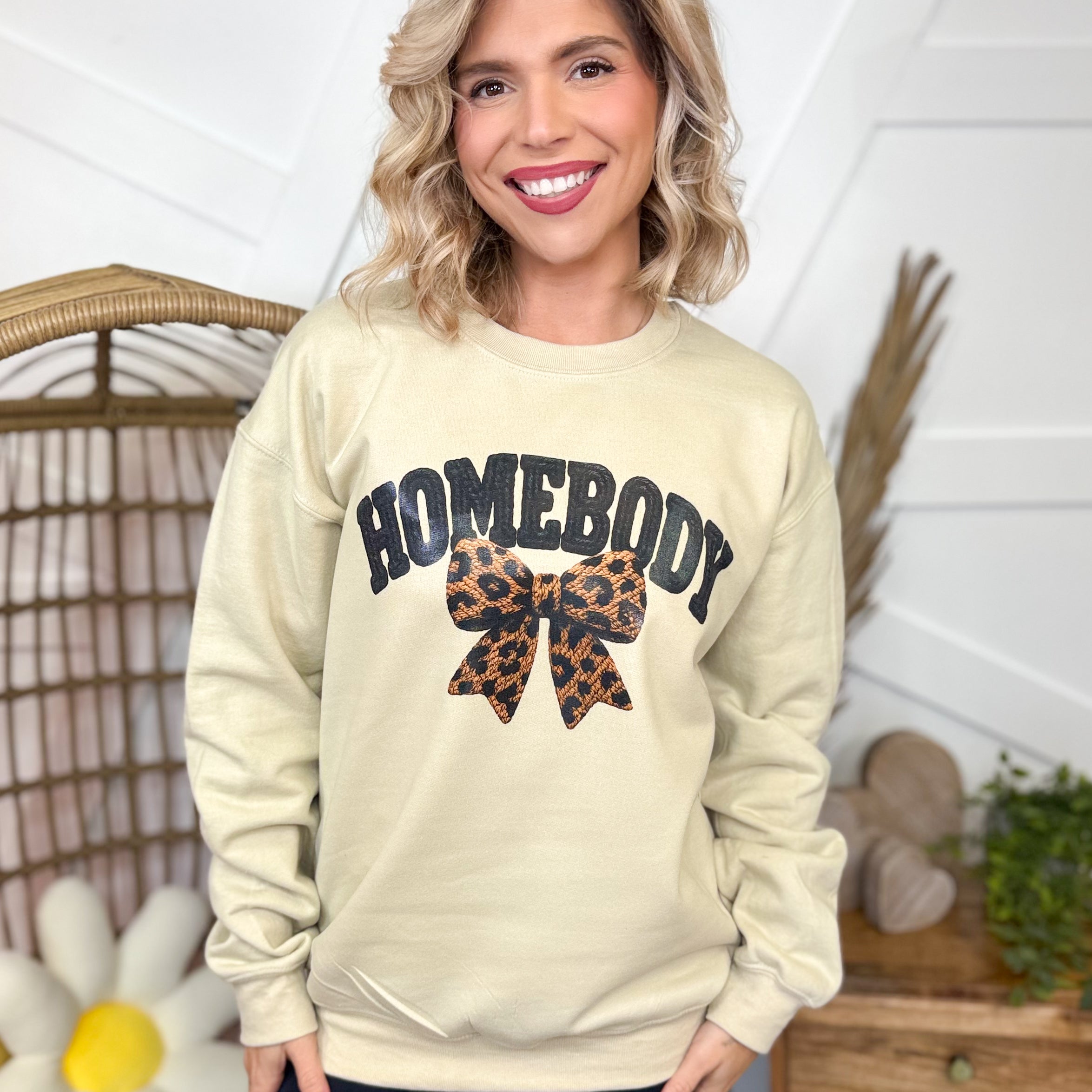 Homebody Graphic Sweatshirt-130 Graphic Tees-Heathered Boho-Heathered Boho Boutique, Women's Fashion and Accessories in Palmetto, FL