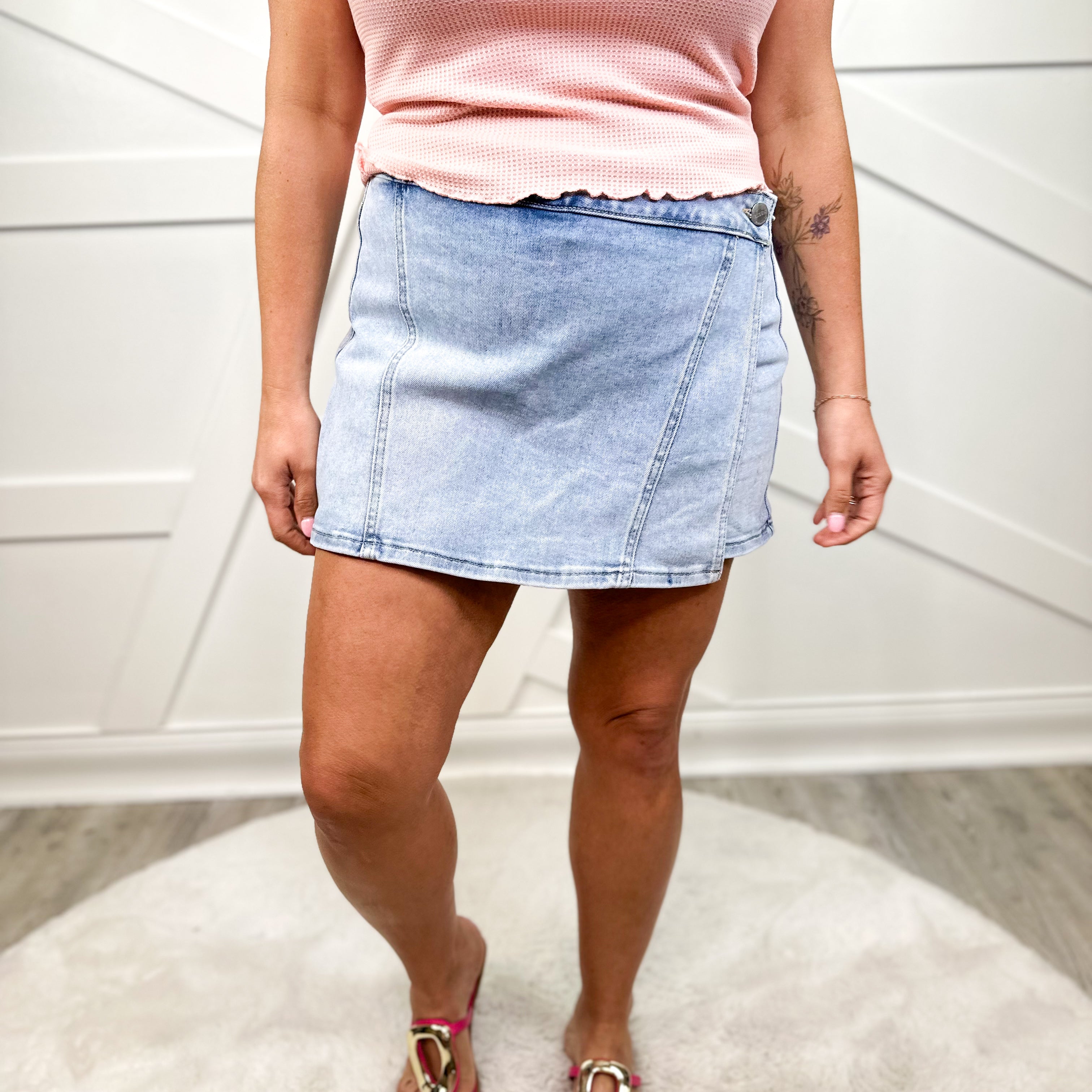 Fresh Style Skort-170 Skort/ Skirt-Risen Jeans-Heathered Boho Boutique, Women's Fashion and Accessories in Palmetto, FL
