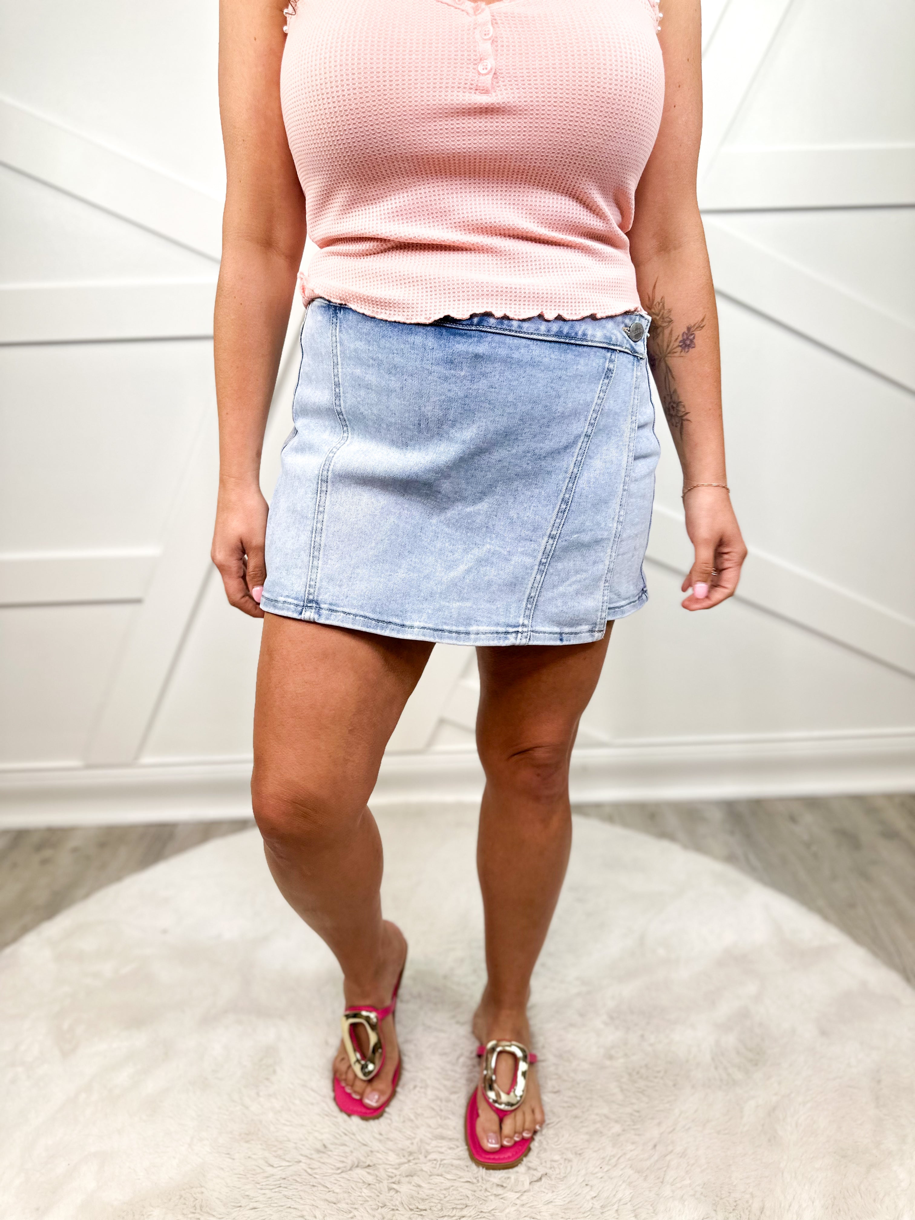 Fresh Style Skort-170 Skort/ Skirt-Risen Jeans-Heathered Boho Boutique, Women's Fashion and Accessories in Palmetto, FL