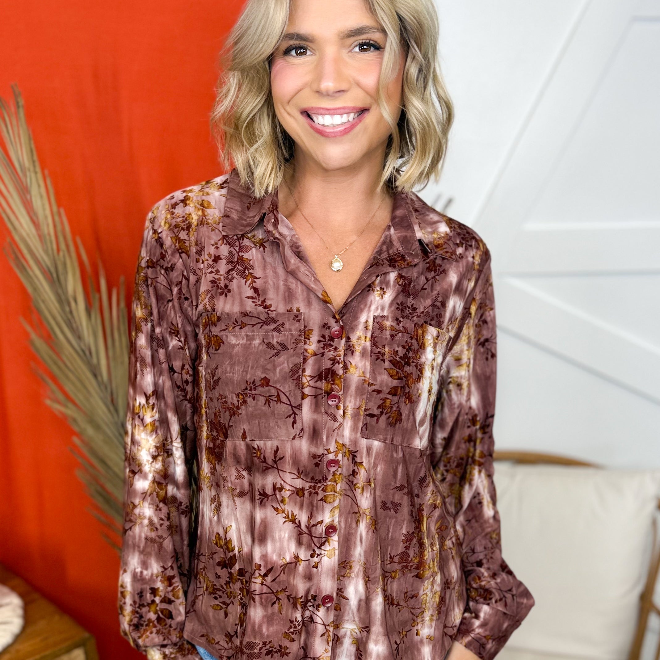 Smell the Roses Top-120 LONG SLEEVE TOPS-Cozy Co-Heathered Boho Boutique, Women's Fashion and Accessories in Palmetto, FL