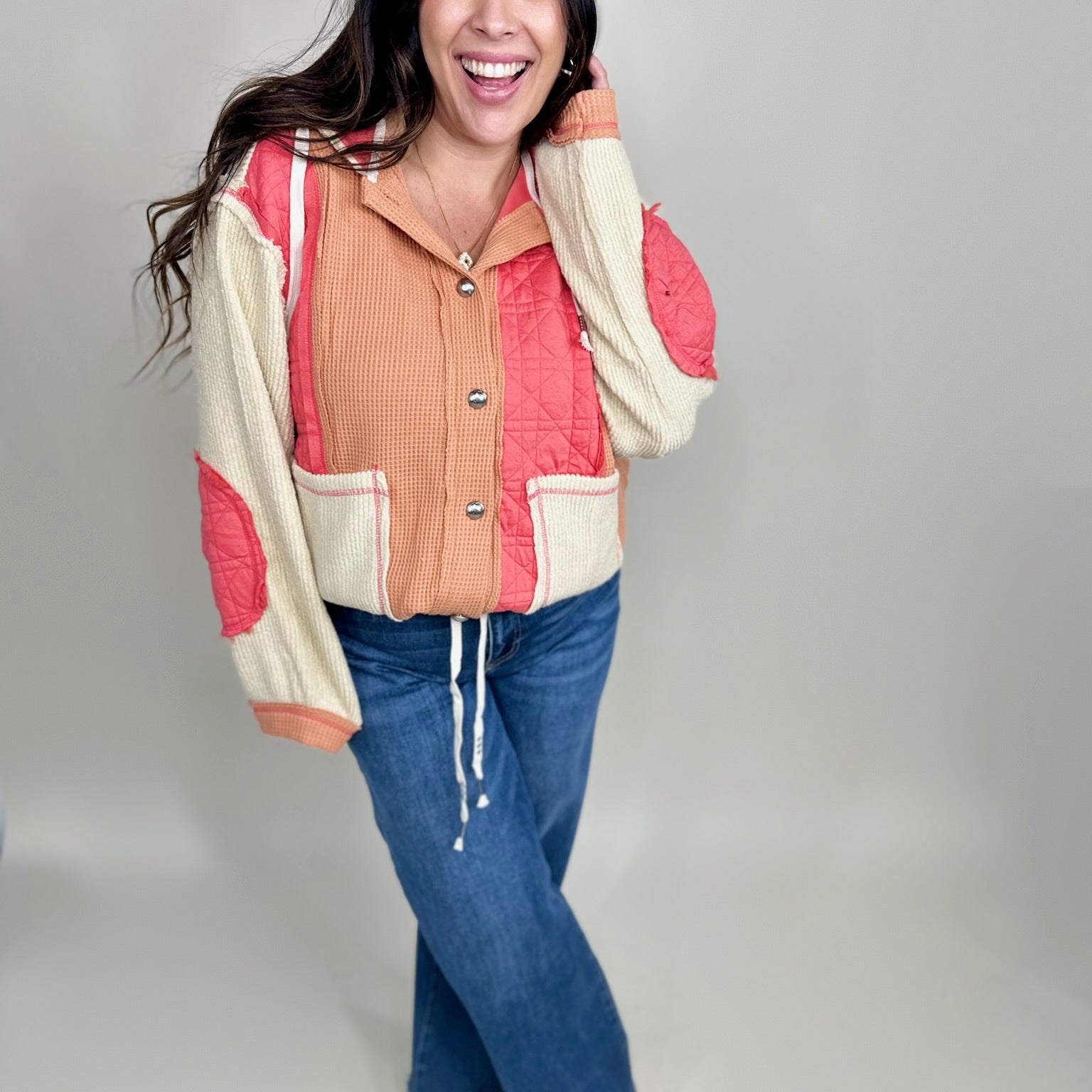 Restock: Down Bad Button Up Jacket-200 Jackets/Shackets-Pol-Heathered Boho Boutique, Women's Fashion and Accessories in Palmetto, FL