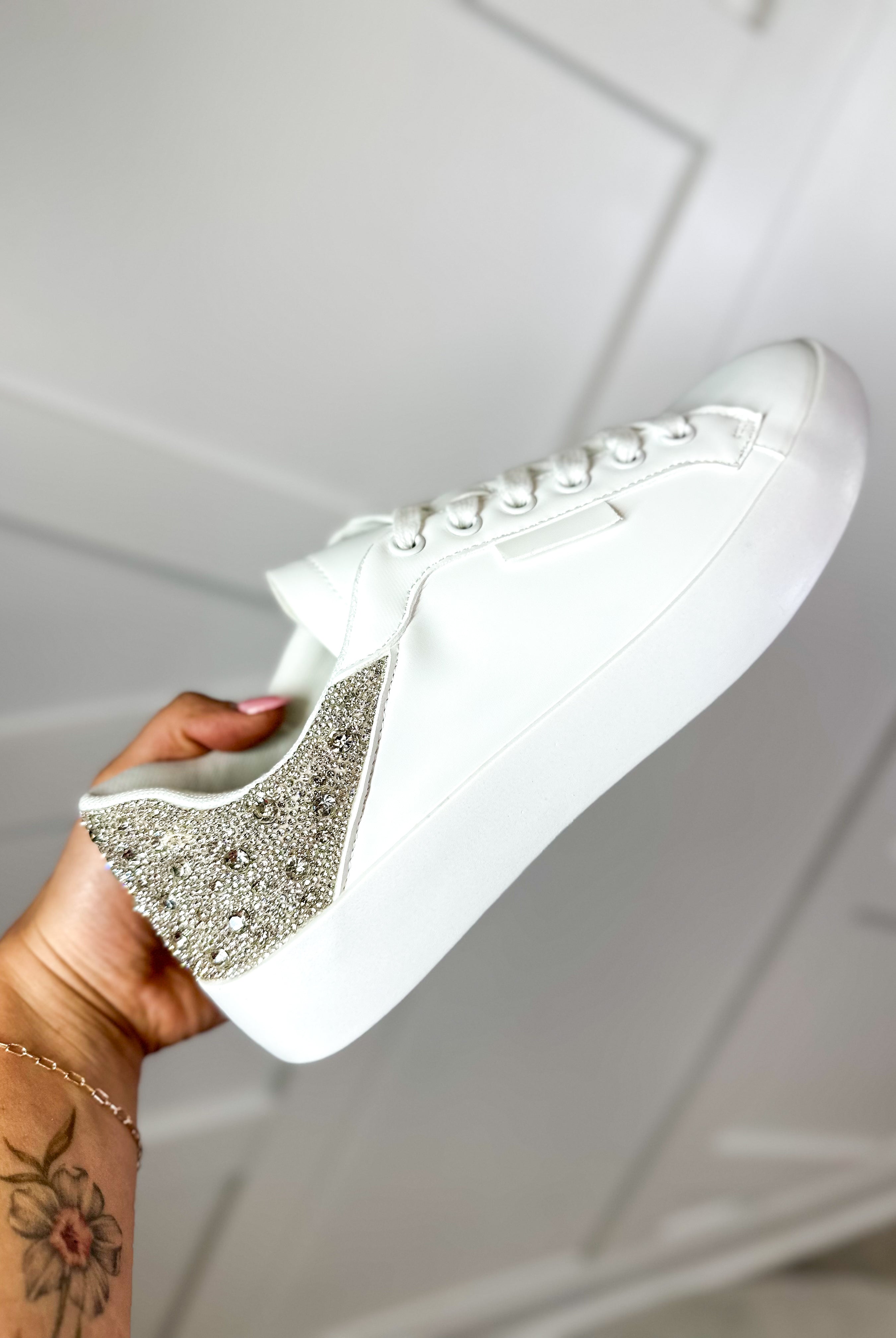 Restock: Dazzle Diamond Sneaker-350 SHOES-OLEM SHOE-Heathered Boho Boutique, Women's Fashion and Accessories in Palmetto, FL