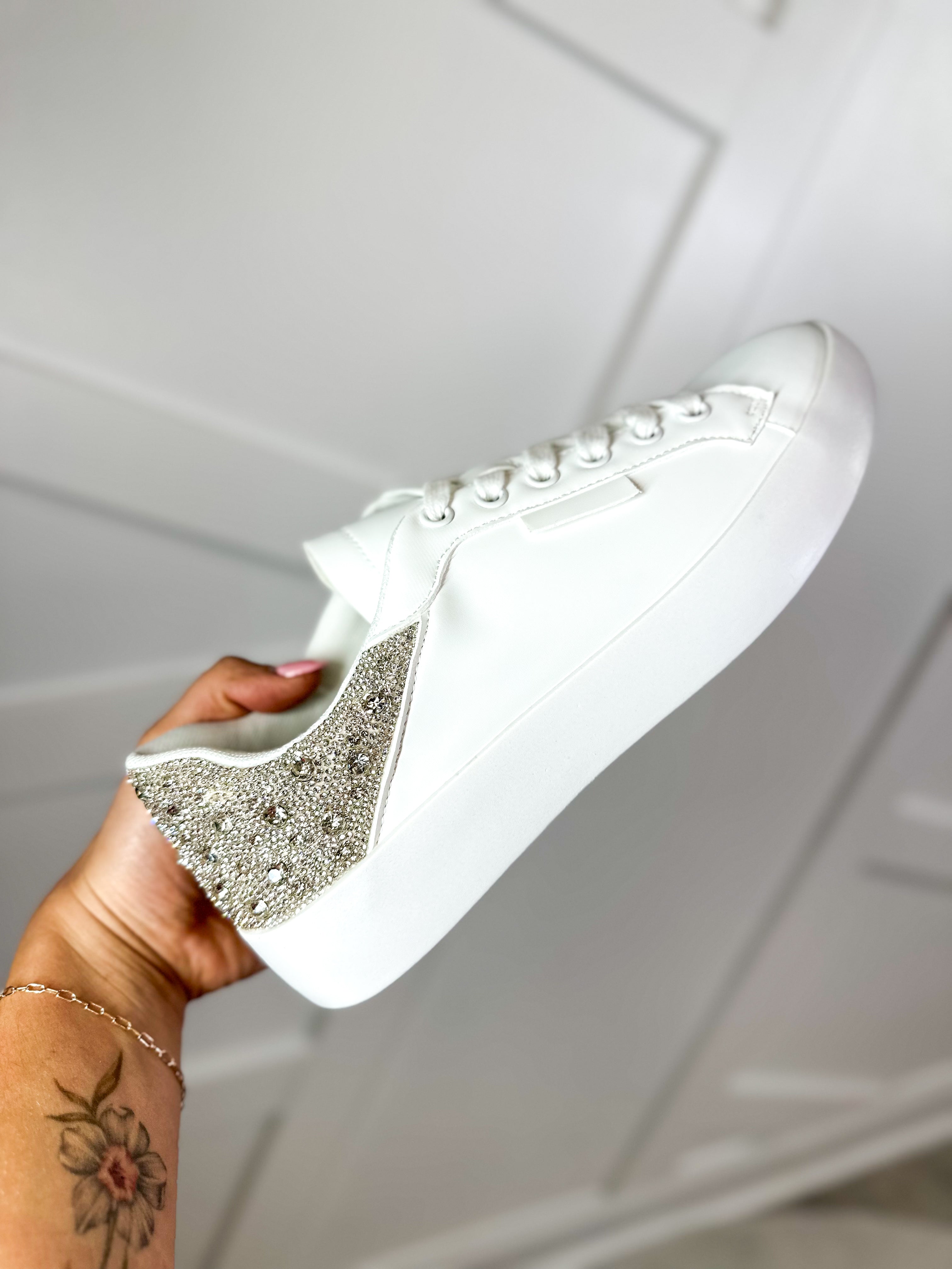 Restock: Dazzle Diamond Sneaker-350 SHOES-OLEM SHOE-Heathered Boho Boutique, Women's Fashion and Accessories in Palmetto, FL