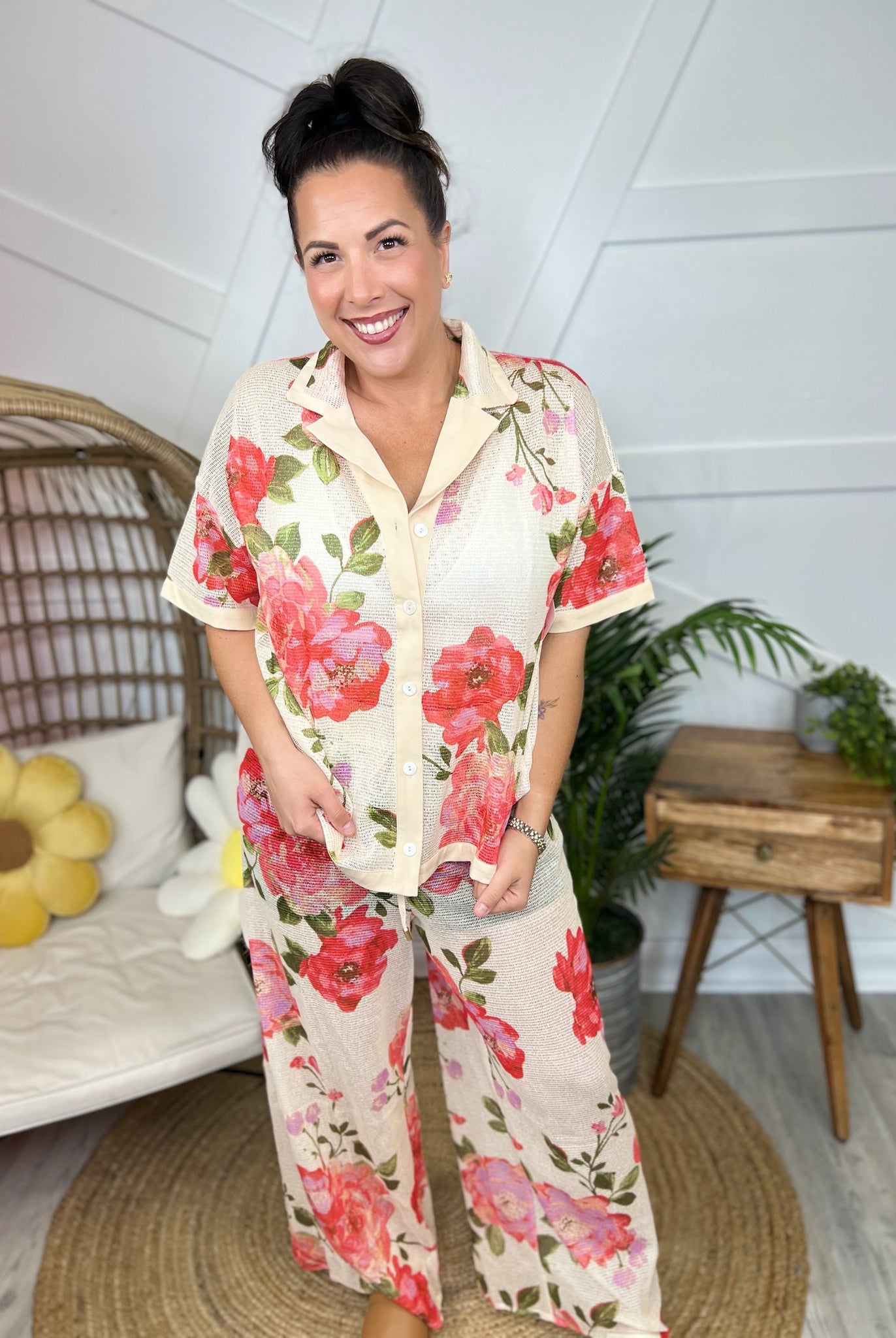 English Garden Top-110 SHORT SLEEVE TOP-ODDI-Heathered Boho Boutique, Women's Fashion and Accessories in Palmetto, FL