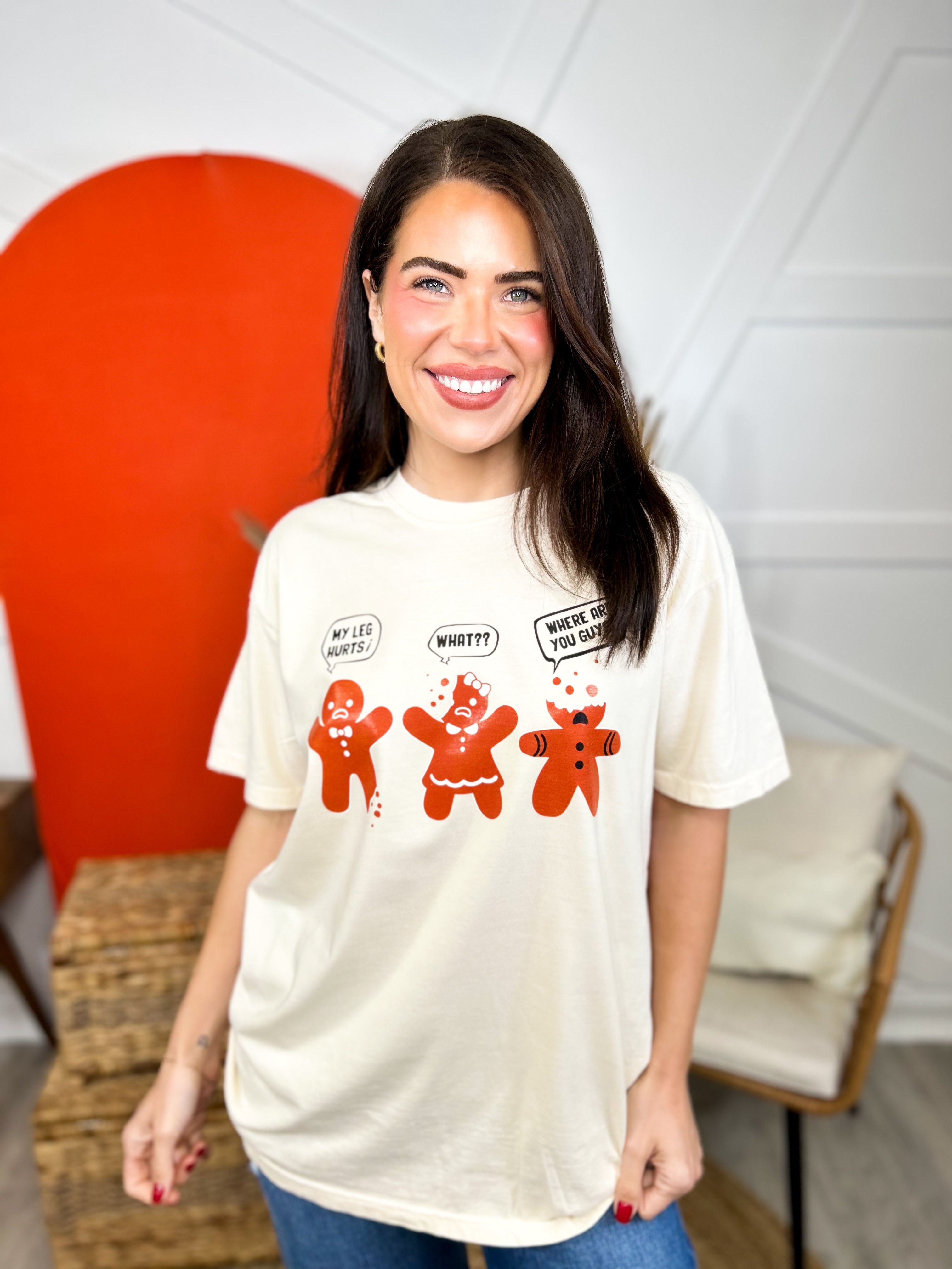 Gingerbread Gang Graphic Tee-130 Graphic Tees-Heathered Boho-Heathered Boho Boutique, Women's Fashion and Accessories in Palmetto, FL