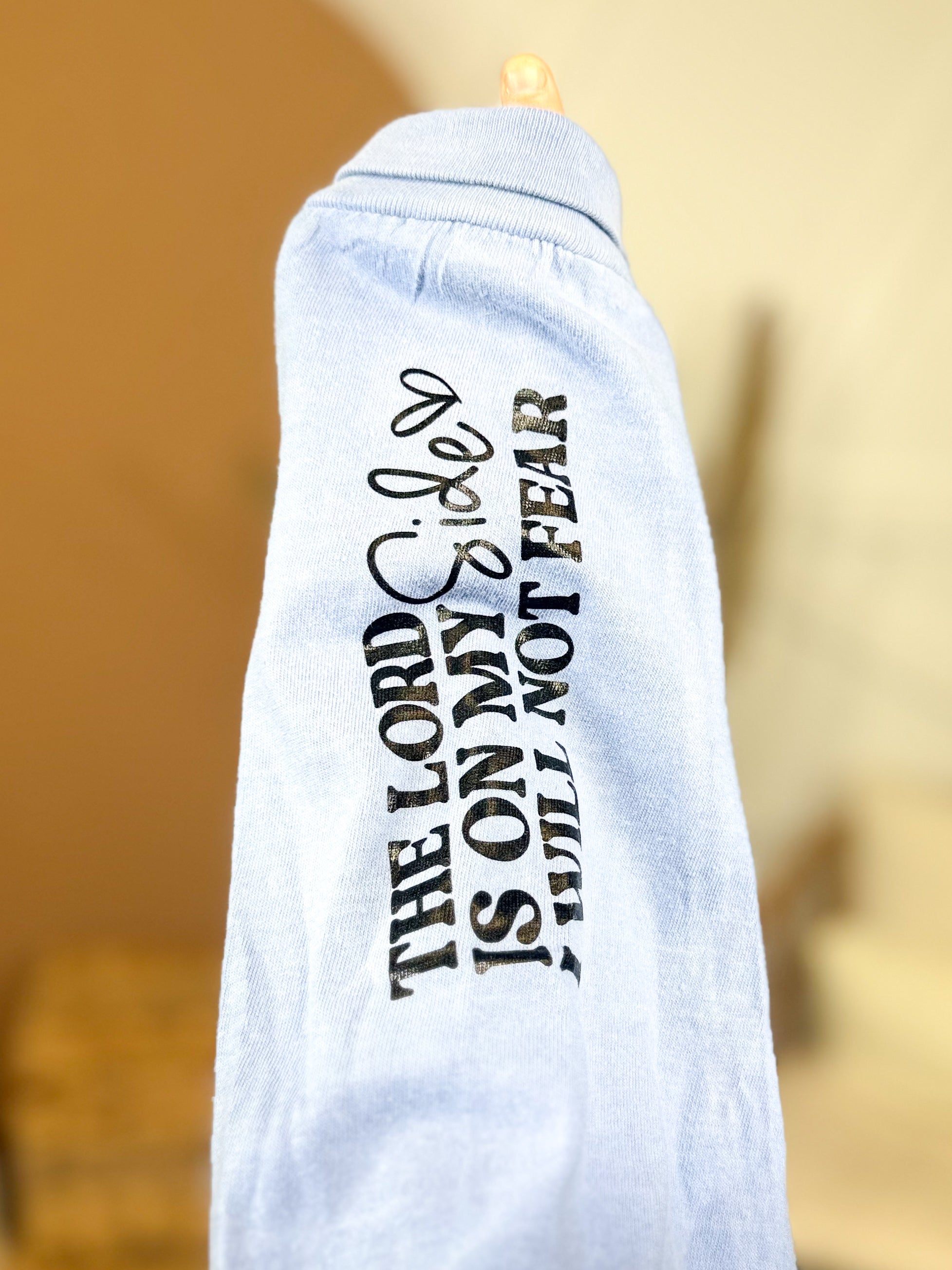 Will Not Fear-Black Text-Graphic Long Sleeve-130 Graphic Tees-Heathered Boho-Heathered Boho Boutique, Women's Fashion and Accessories in Palmetto, FL