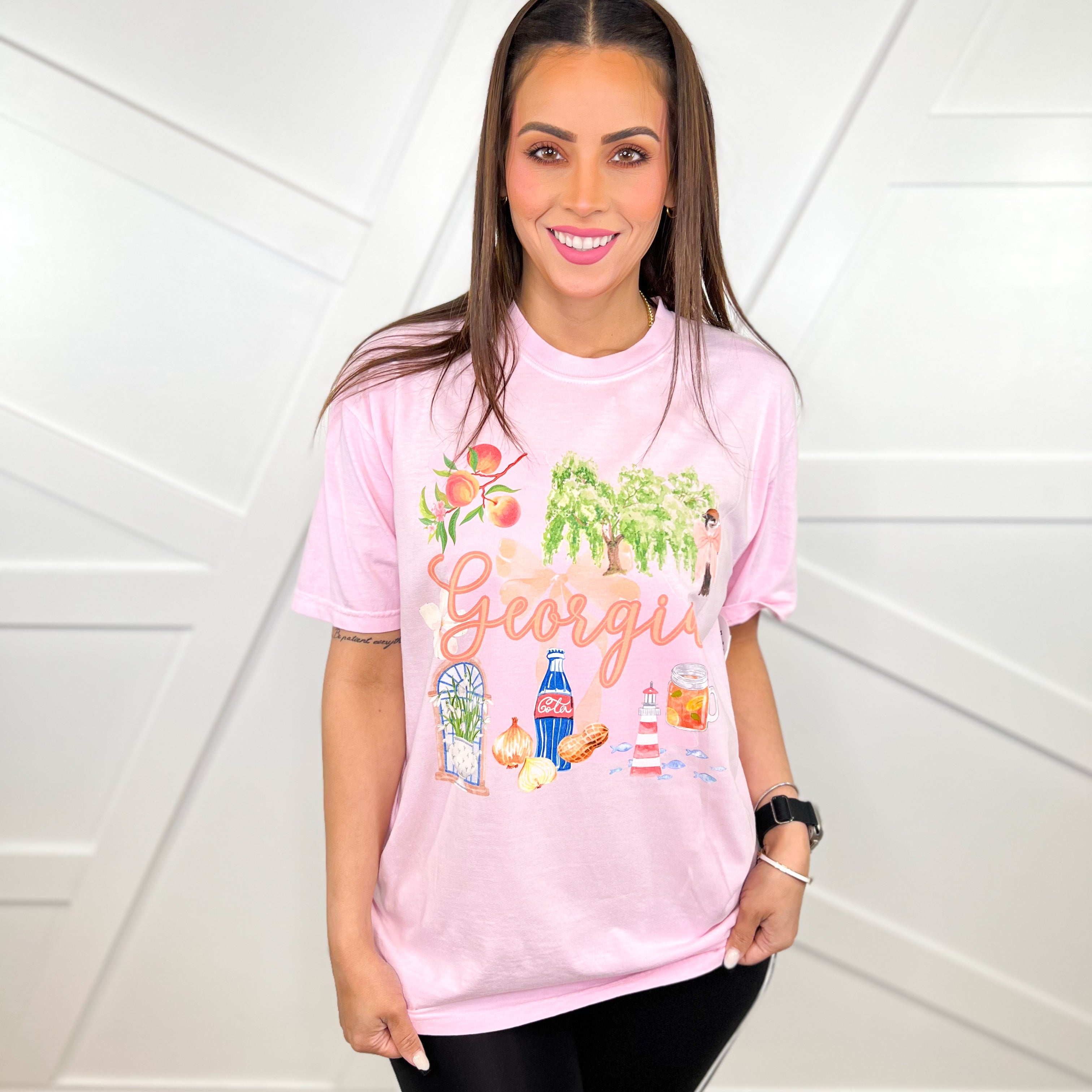 Georgia Graphic Tee-130 Graphic Tees-Heathered Boho-Heathered Boho Boutique, Women's Fashion and Accessories in Palmetto, FL