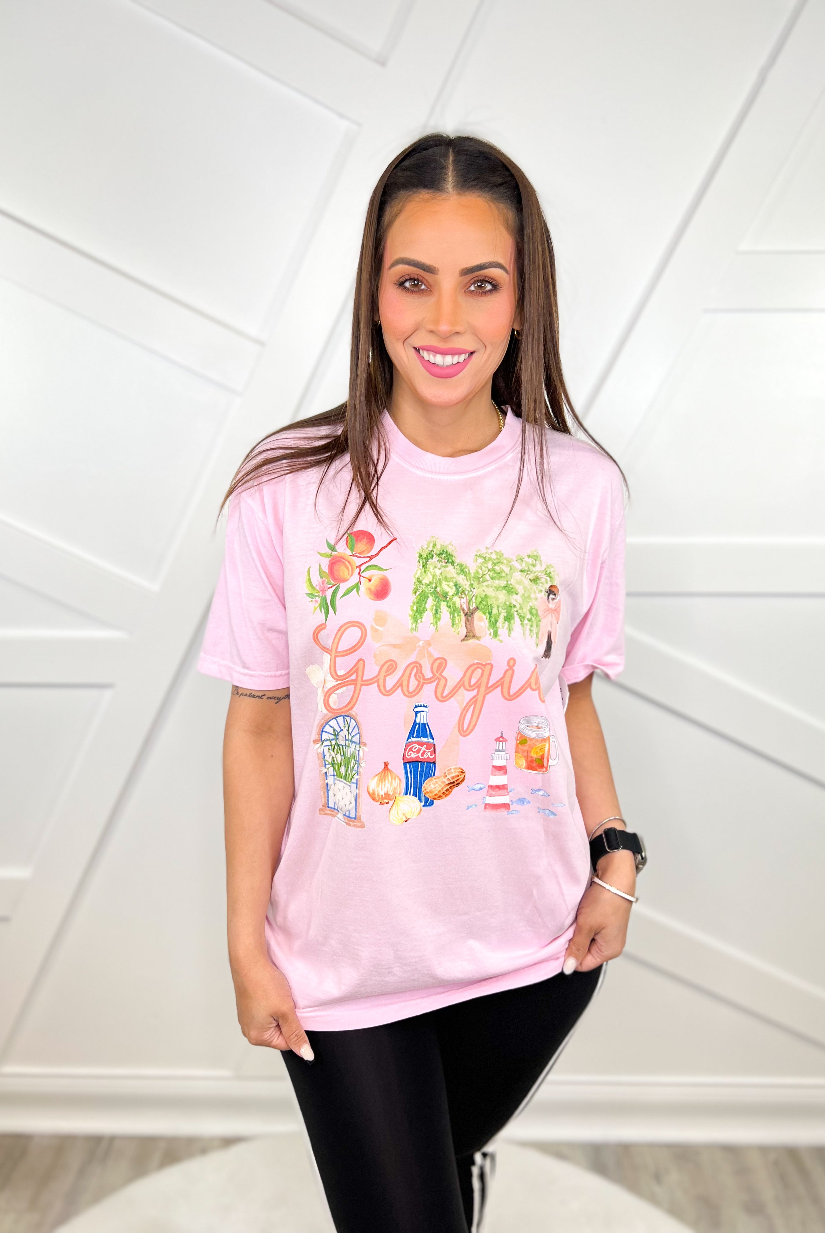 Georgia Graphic Tee-130 Graphic Tees-Heathered Boho-Heathered Boho Boutique, Women's Fashion and Accessories in Palmetto, FL