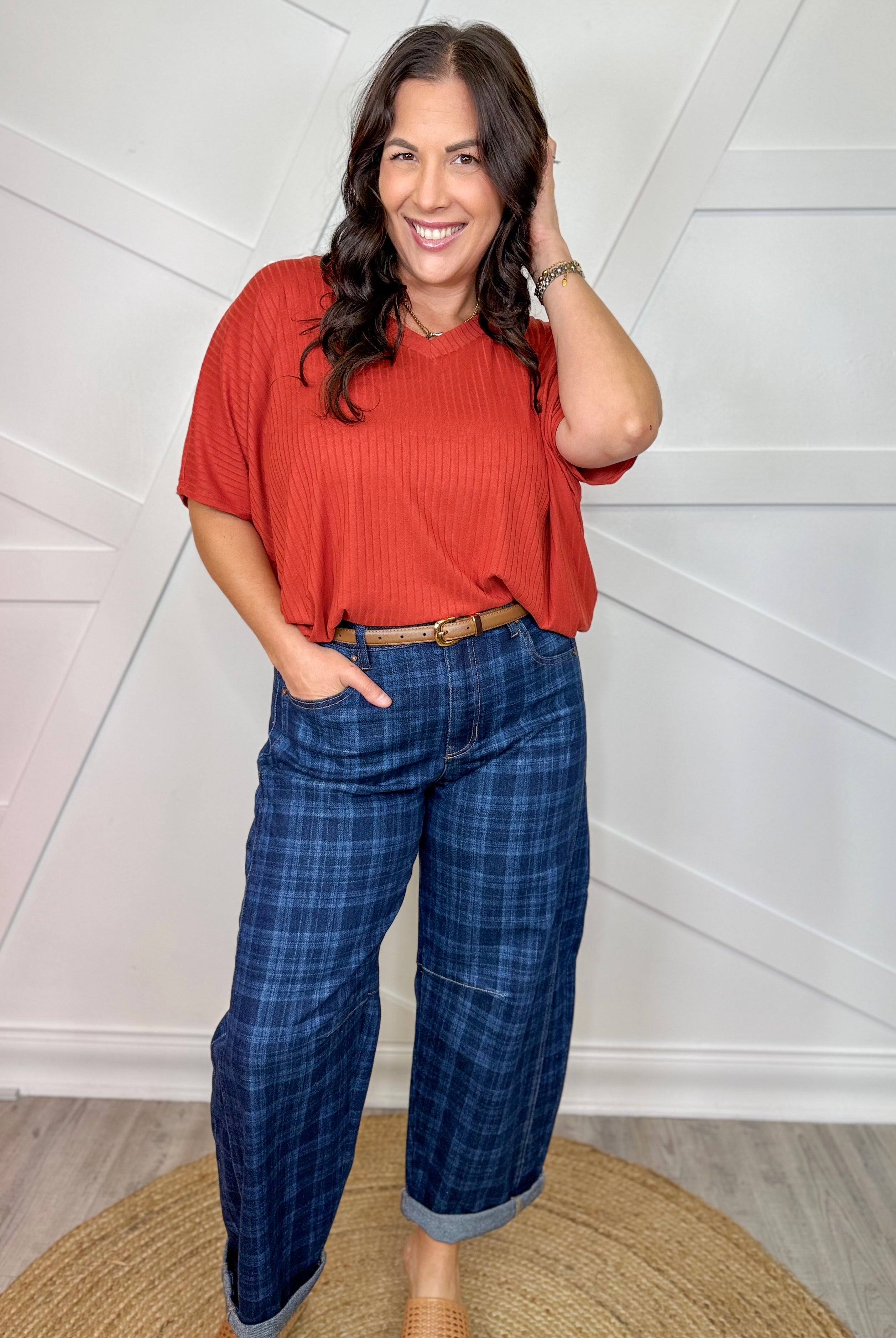 The Autumn Muse Top-110 SHORT SLEEVE TOP-DEAR SCARLETT-Heathered Boho Boutique, Women's Fashion and Accessories in Palmetto, FL