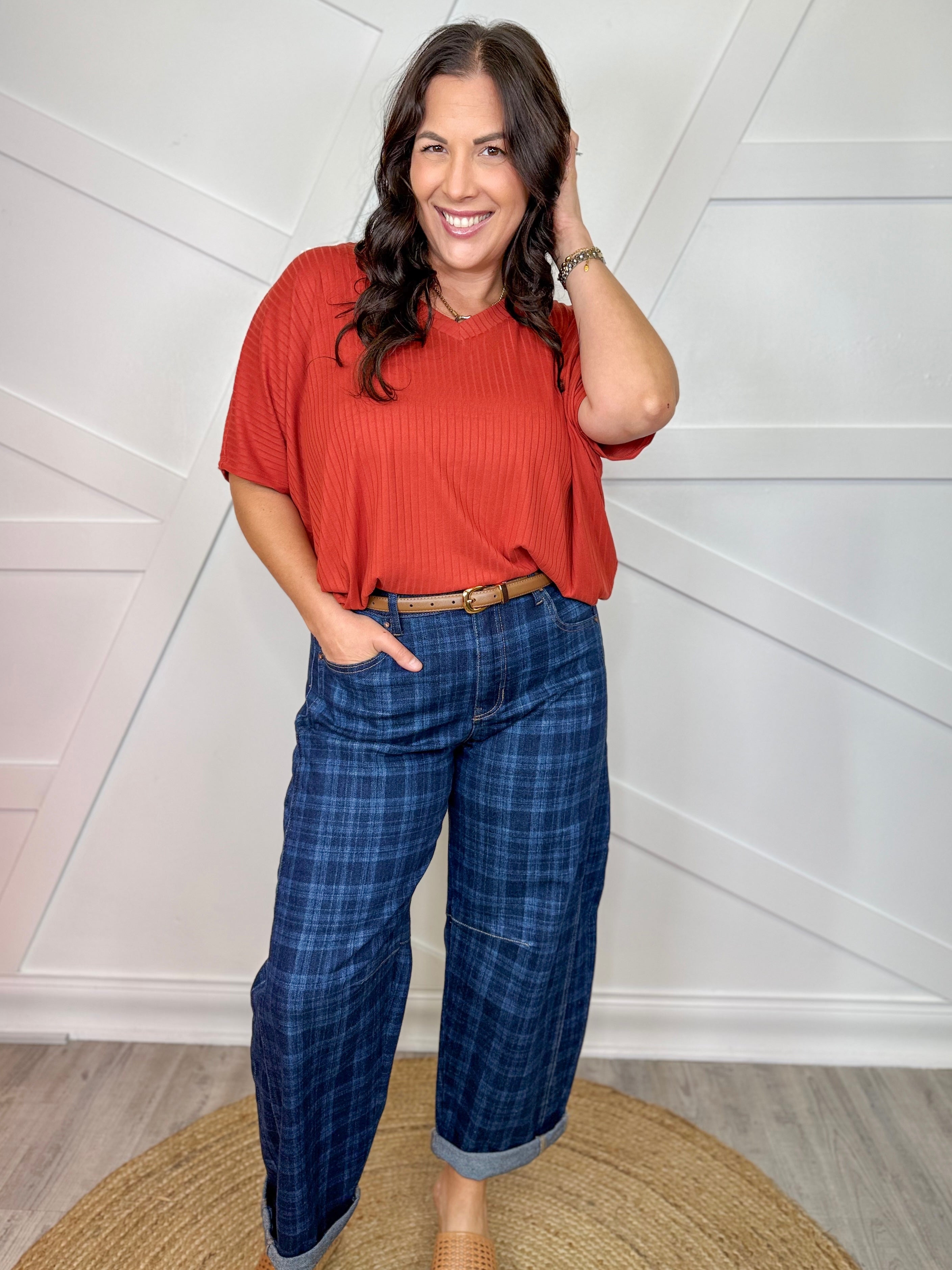 The Autumn Muse Top-110 SHORT SLEEVE TOP-DEAR SCARLETT-Heathered Boho Boutique, Women's Fashion and Accessories in Palmetto, FL