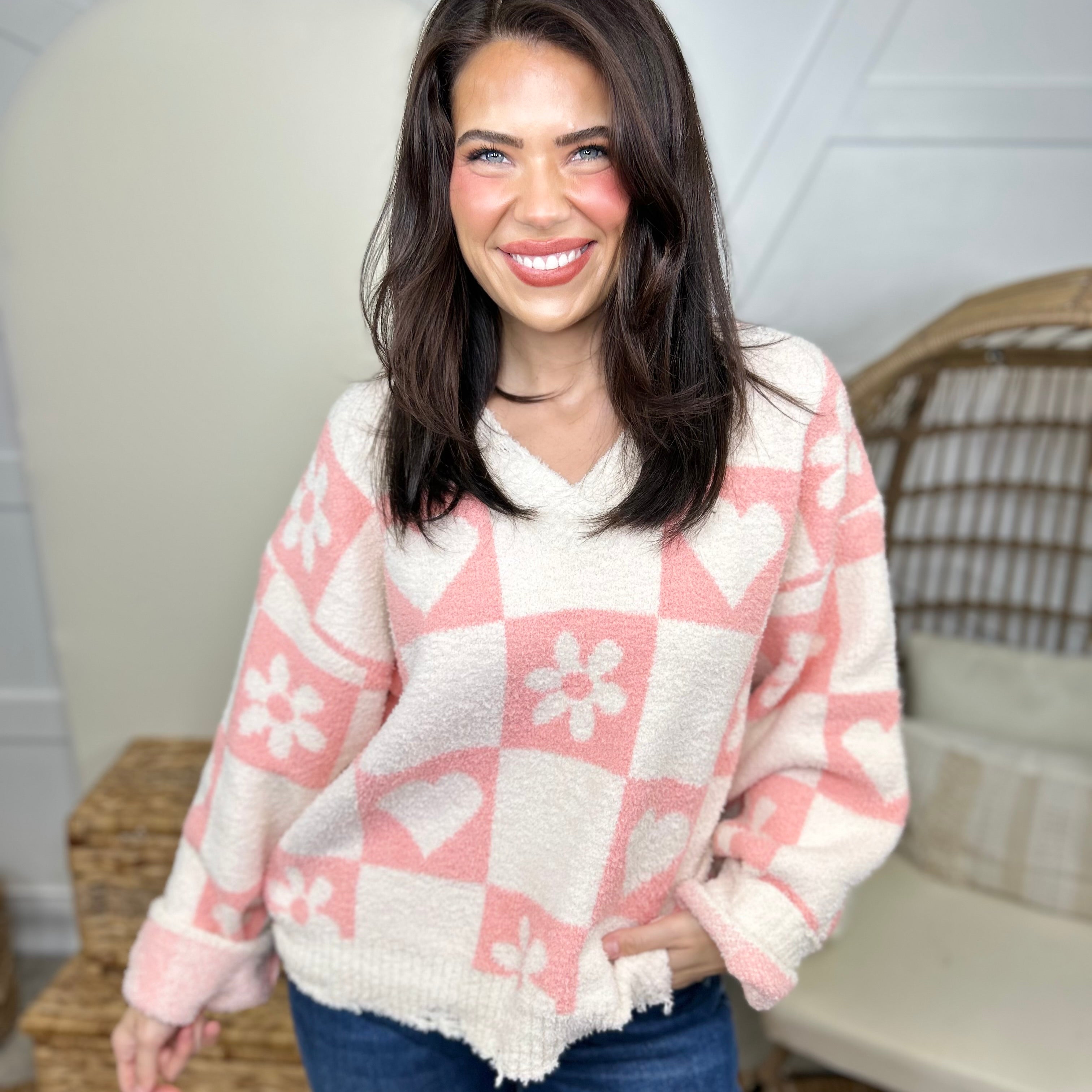 Love Love Love Sweater-125 Sweater-Pol-Heathered Boho Boutique, Women's Fashion and Accessories in Palmetto, FL