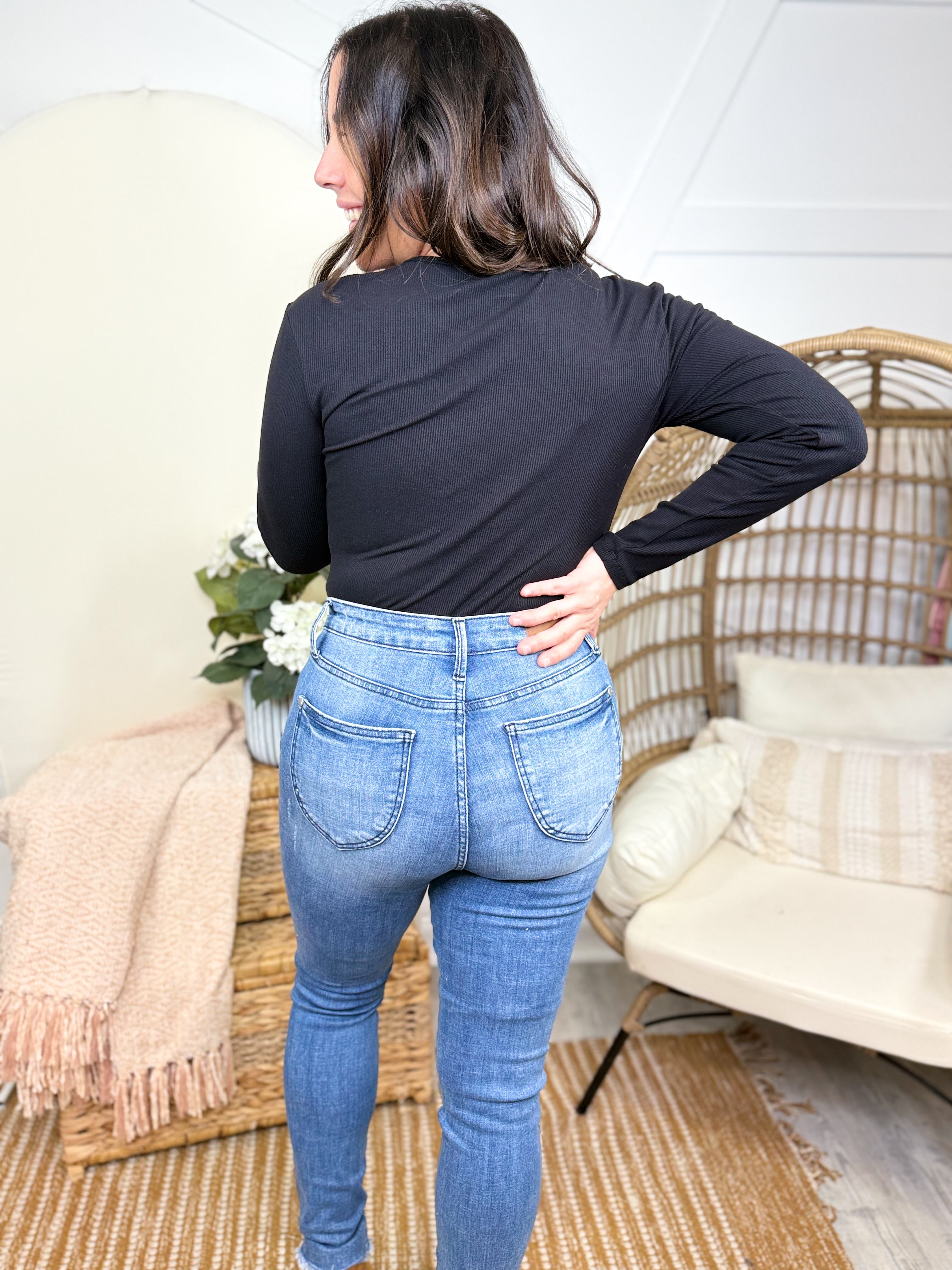 Act Like a Lady Tummy Control Skinny Jeans by Judy Blue-190 JEANS-Judy Blue-Heathered Boho Boutique, Women's Fashion and Accessories in Palmetto, FL