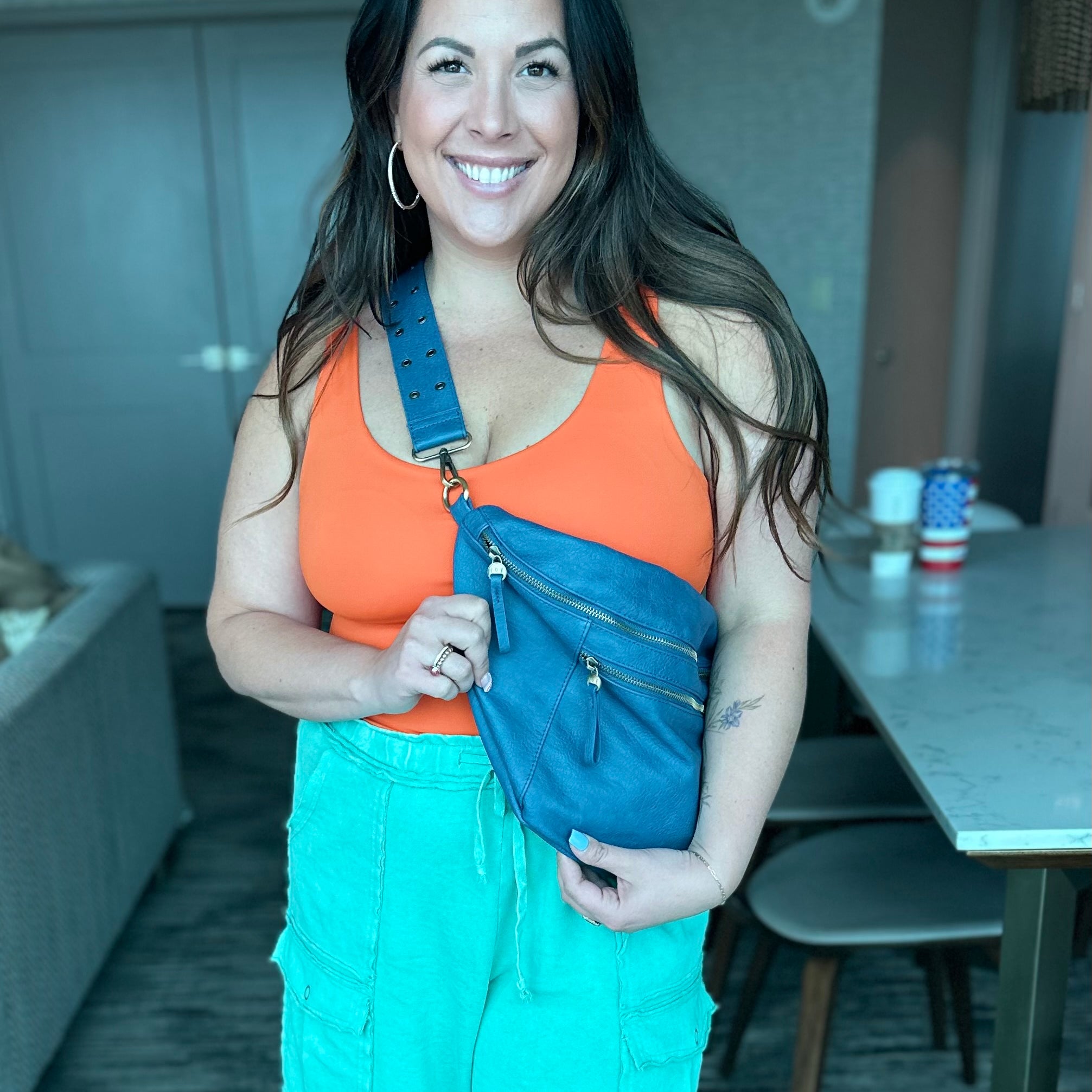 RESTOCK: Mel Large Sling Crossbody Bag-320 Bags-Joy Susan-Heathered Boho Boutique, Women's Fashion and Accessories in Palmetto, FL