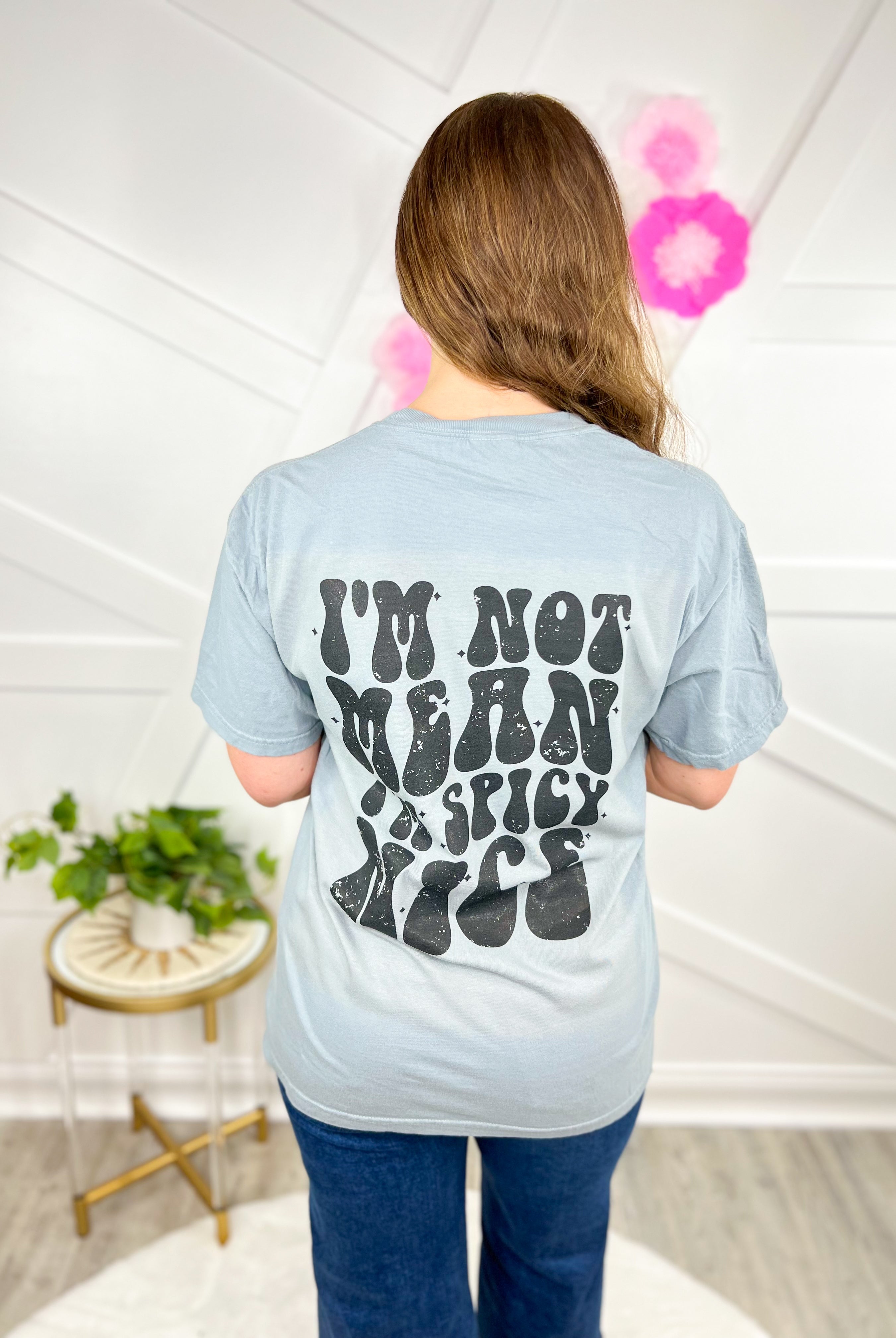 Spicy Nice Graphic Tee-130 Graphic Tees-Heathered Boho-Heathered Boho Boutique, Women's Fashion and Accessories in Palmetto, FL