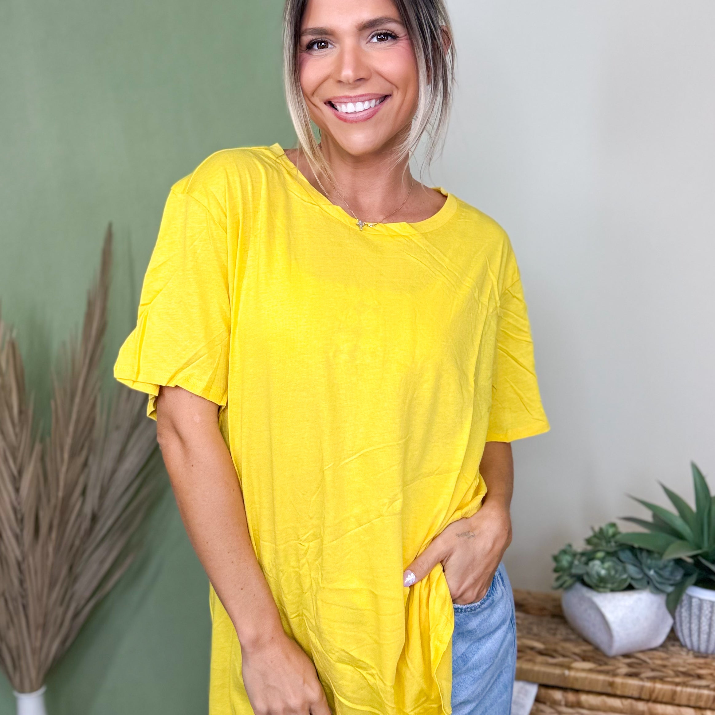 Better Than Your Boyfriend's Tee-110 SHORT SLEEVE TOP-ZENANA-Heathered Boho Boutique, Women's Fashion and Accessories in Palmetto, FL