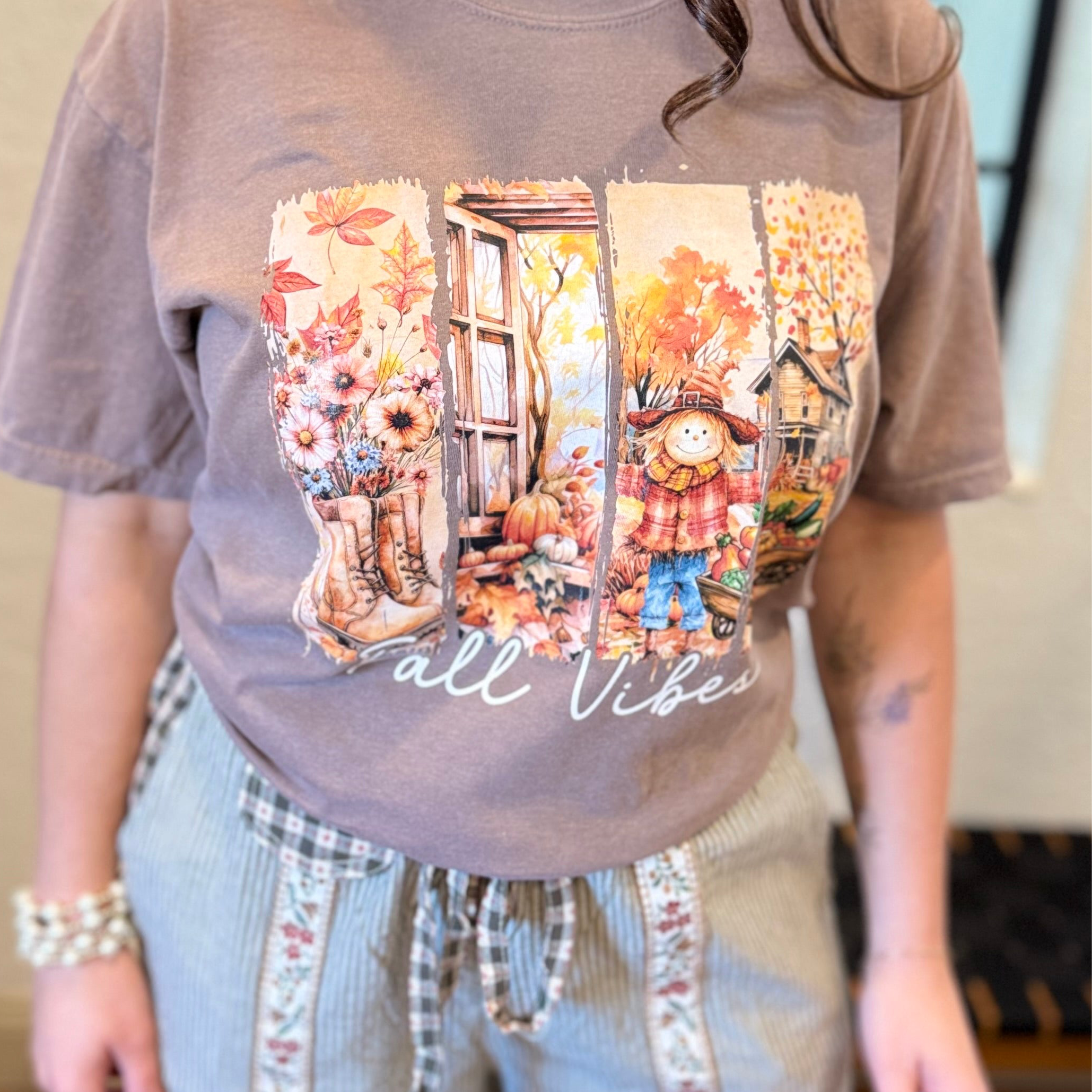 Fall Vibes Scene Graphic Tee-130 Graphic Tees-Heathered Boho-Heathered Boho Boutique, Women's Fashion and Accessories in Palmetto, FL