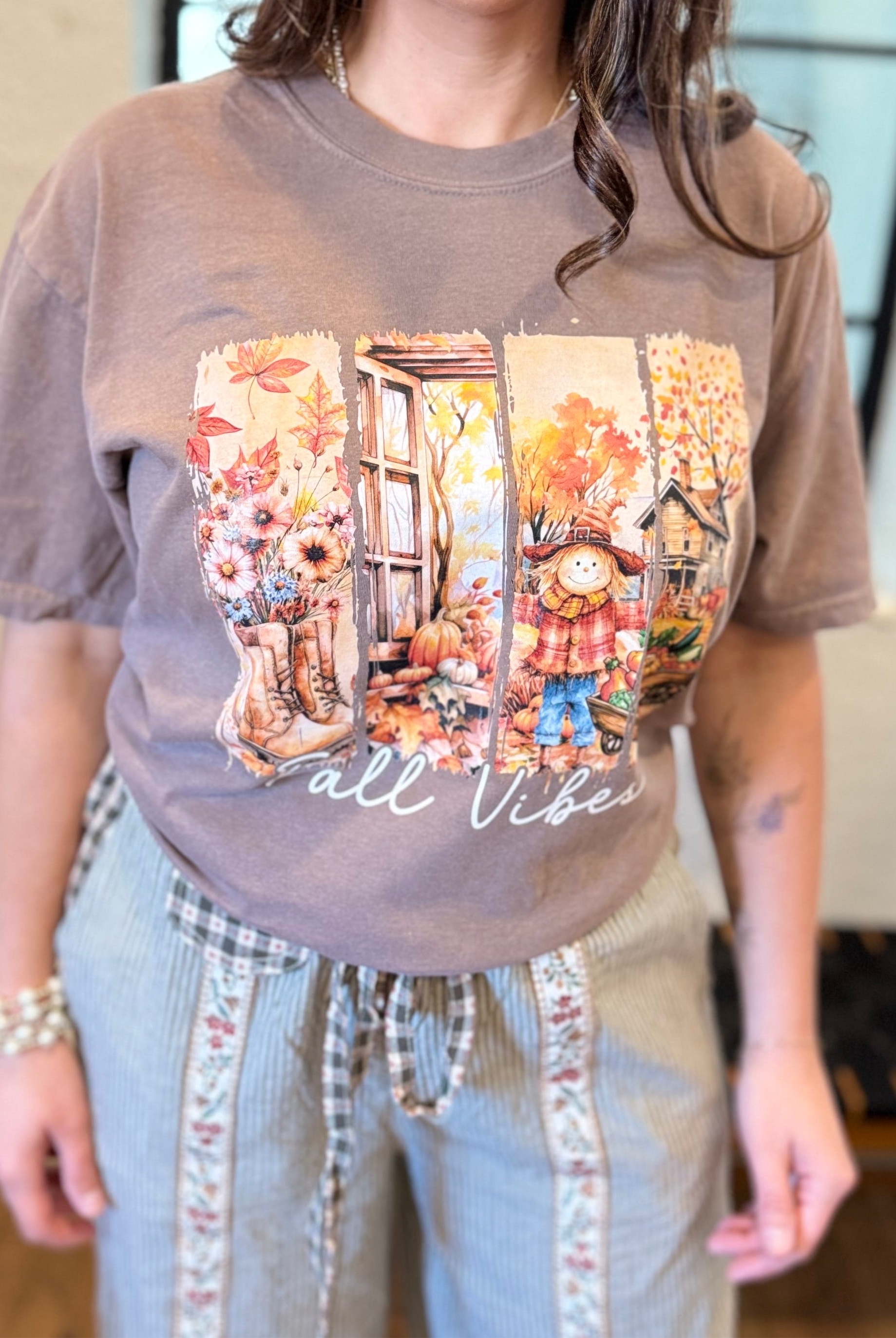 Fall Vibes Scene Graphic Tee-130 Graphic Tees-Heathered Boho-Heathered Boho Boutique, Women's Fashion and Accessories in Palmetto, FL