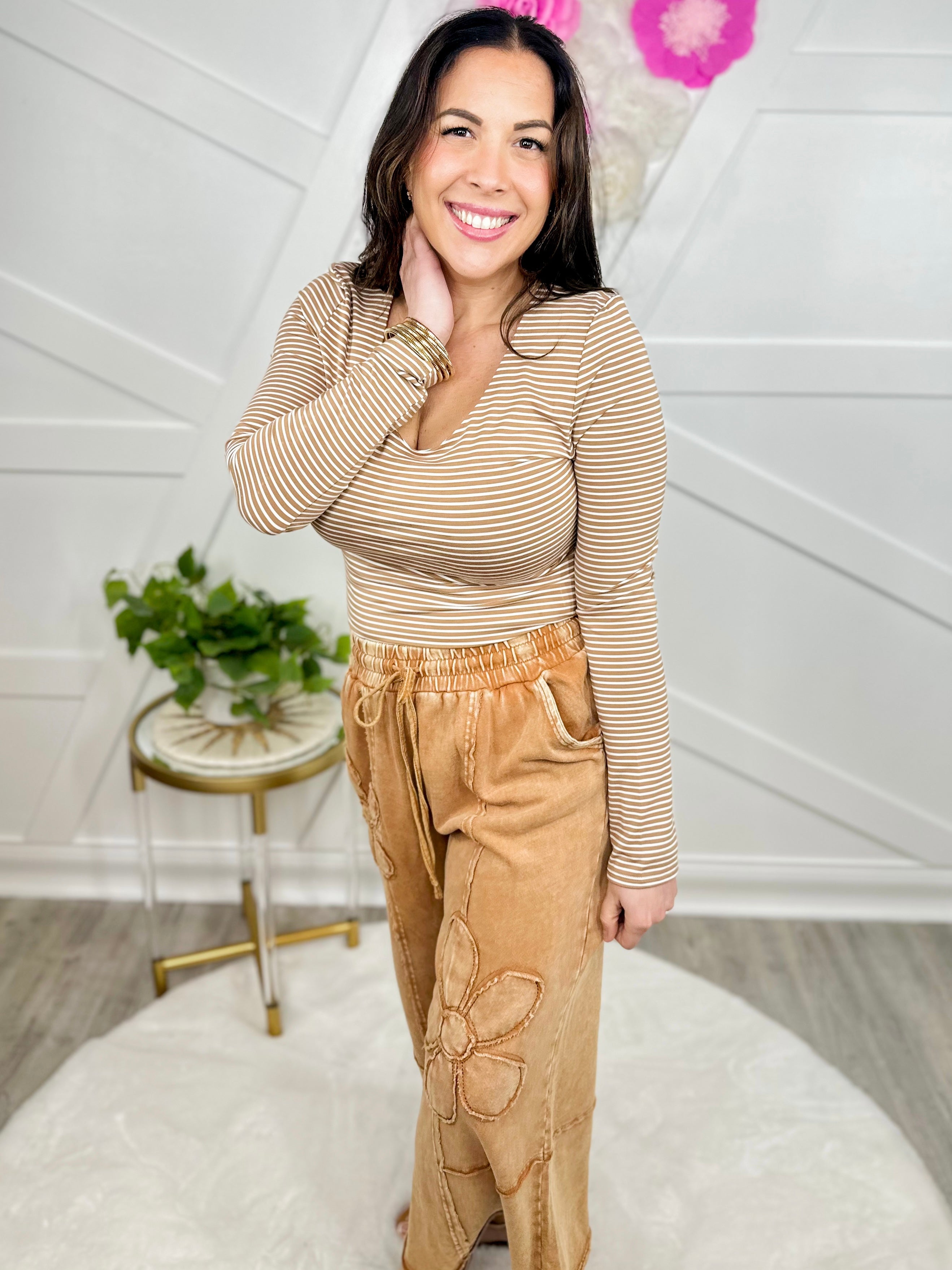 Restock: Floral Utility Mineral Wash Pants-150 PANTS-Easel-Heathered Boho Boutique, Women's Fashion and Accessories in Palmetto, FL