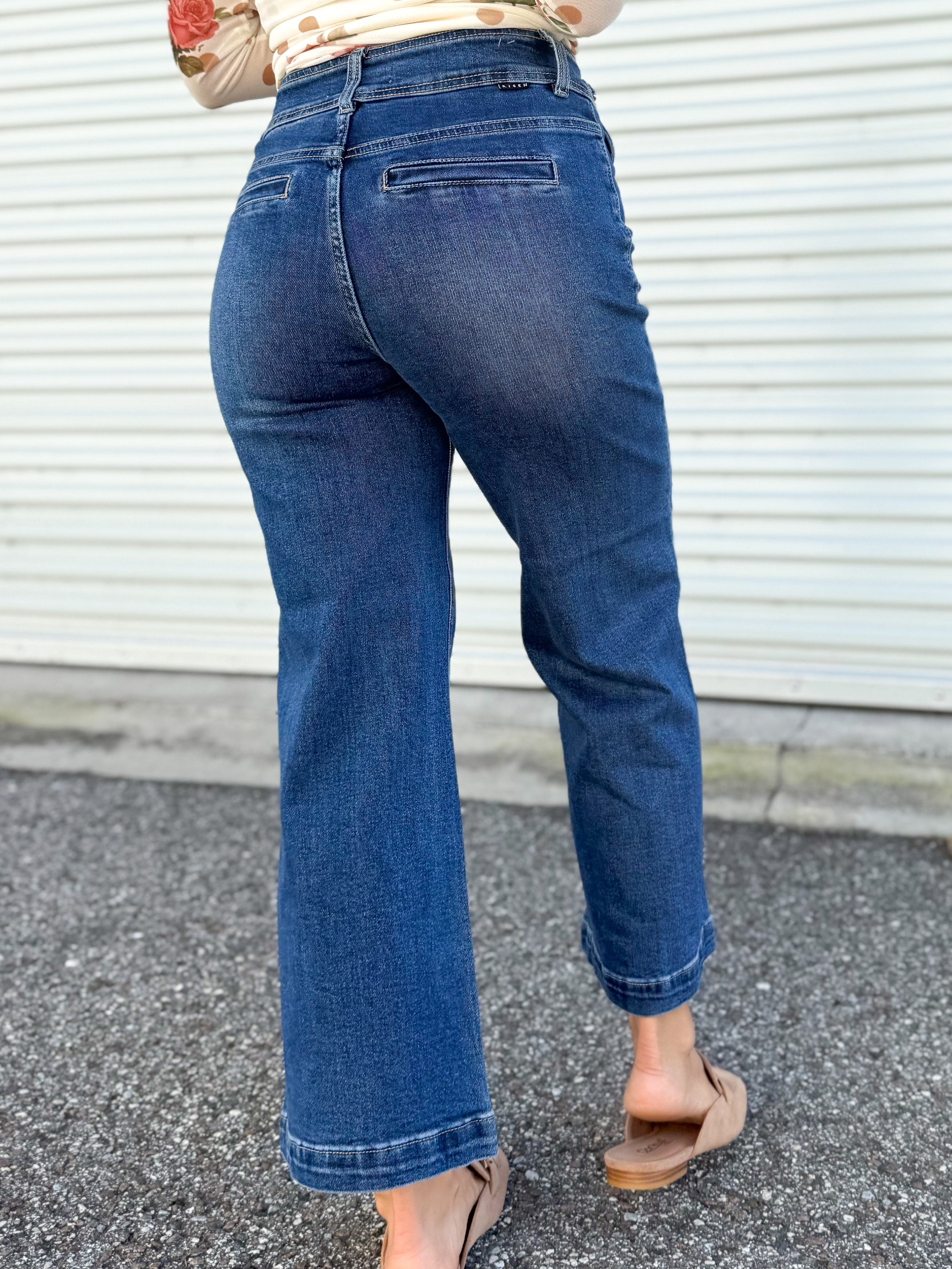 No Comment Wide Leg Jeans by Risen-190 JEANS-Risen Jeans-Heathered Boho Boutique, Women's Fashion and Accessories in Palmetto, FL