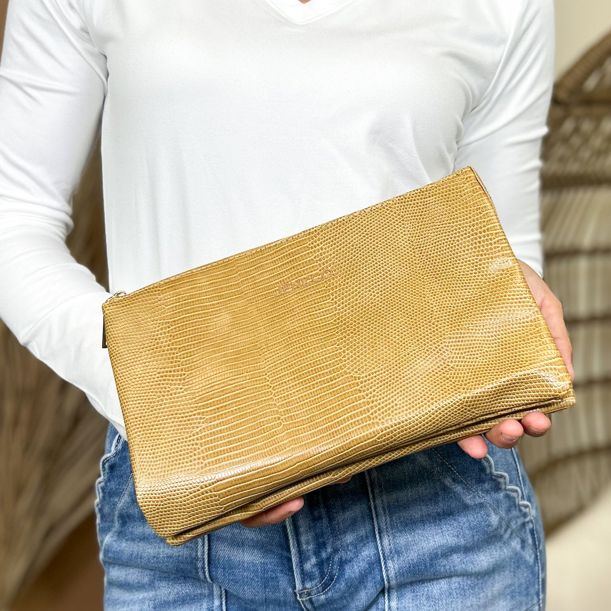 Izzy Lizard Crossbody Bag – Chain Strap-320 Bags-Jen & Co.-Heathered Boho Boutique, Women's Fashion and Accessories in Palmetto, FL