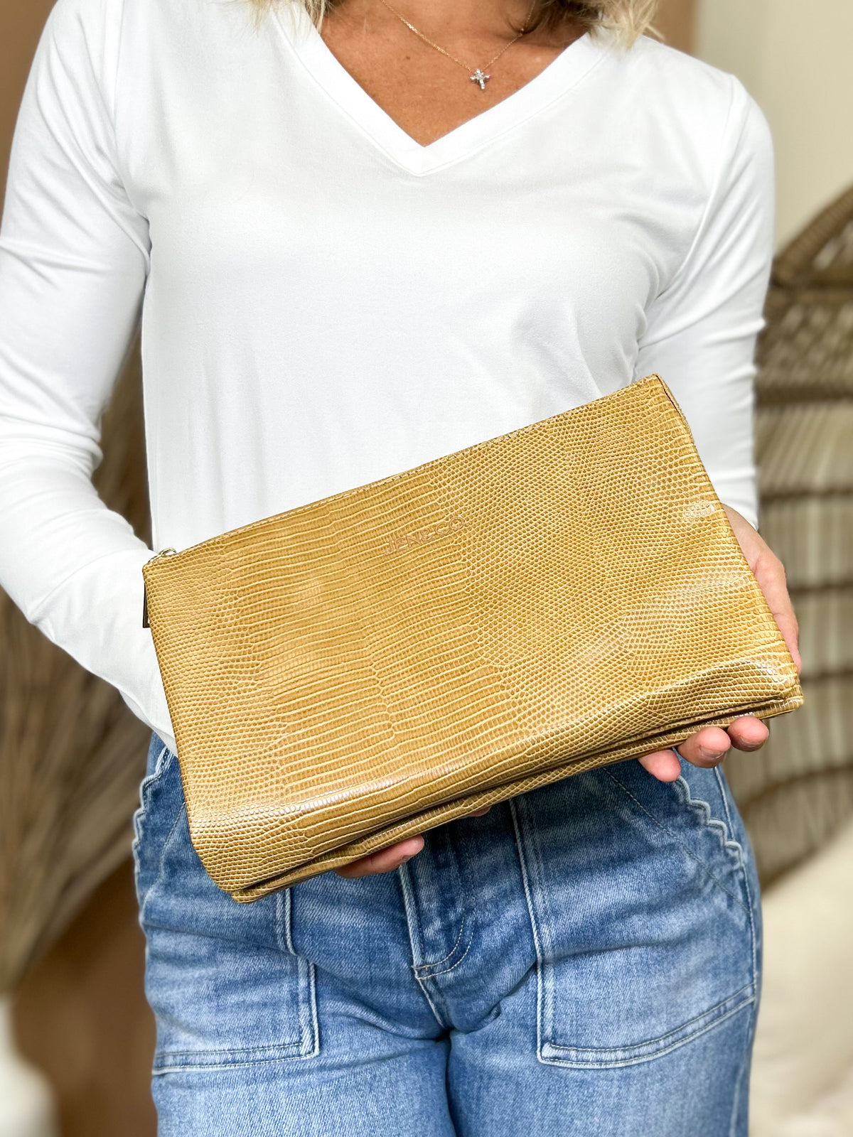 Izzy Lizard Crossbody Bag – Chain Strap-320 Bags-Jen & Co.-Heathered Boho Boutique, Women's Fashion and Accessories in Palmetto, FL