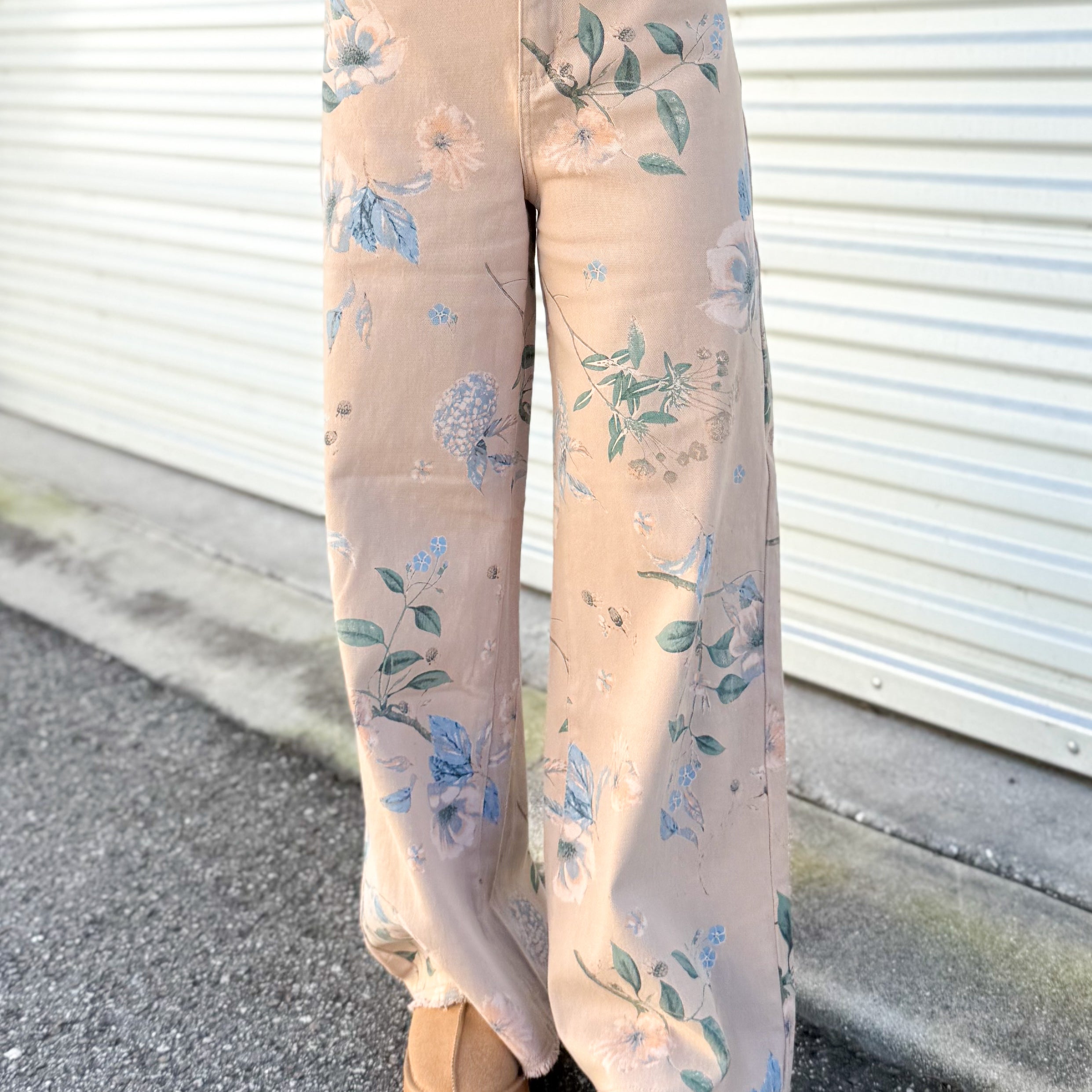 Wild Bloom Pants-150 PANTS-EASEL-Heathered Boho Boutique, Women's Fashion and Accessories in Palmetto, FL