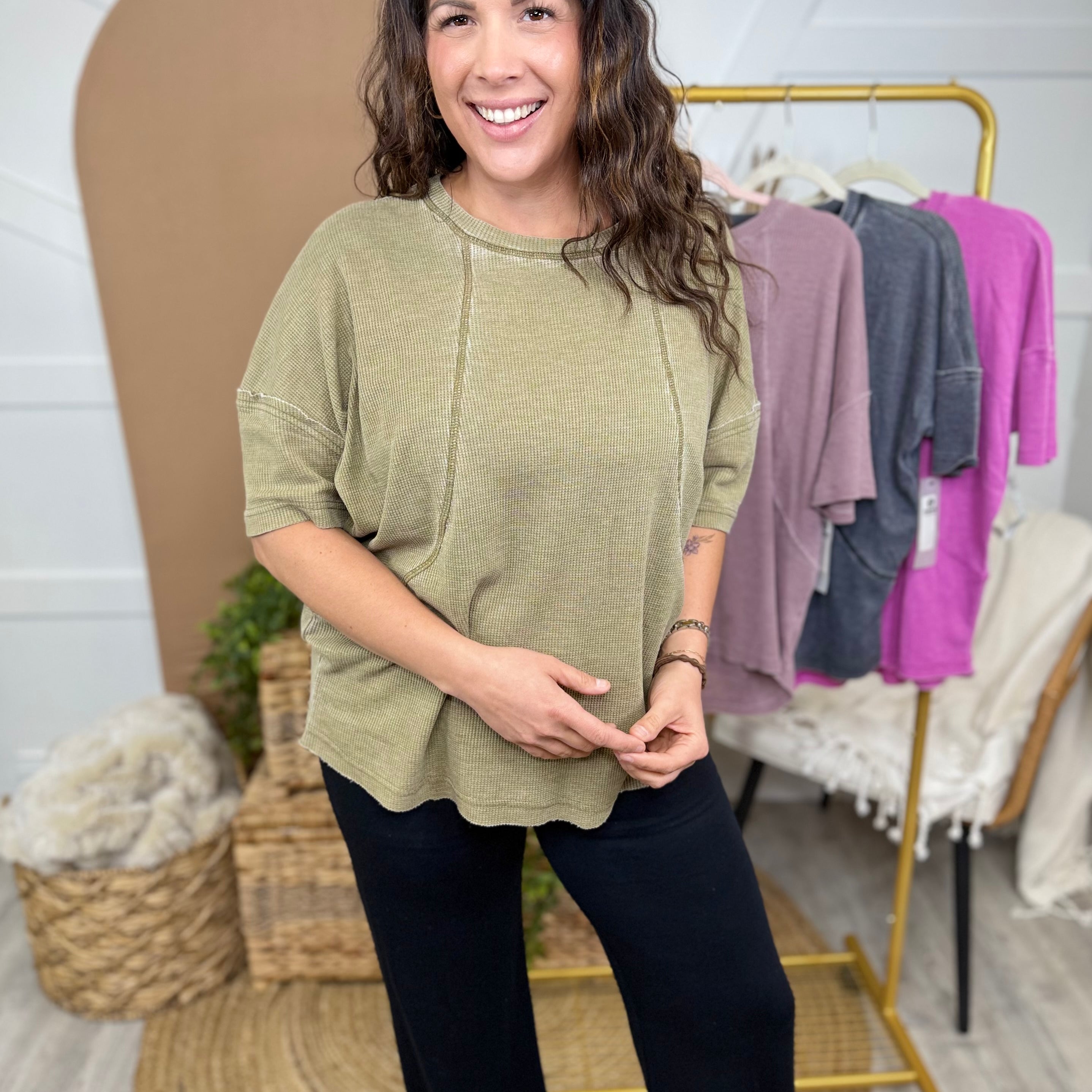 BLACK FRIDAY: Lifestyle Top-110 SHORT SLEEVE TOP-MONO B-Heathered Boho Boutique, Women's Fashion and Accessories in Palmetto, FL