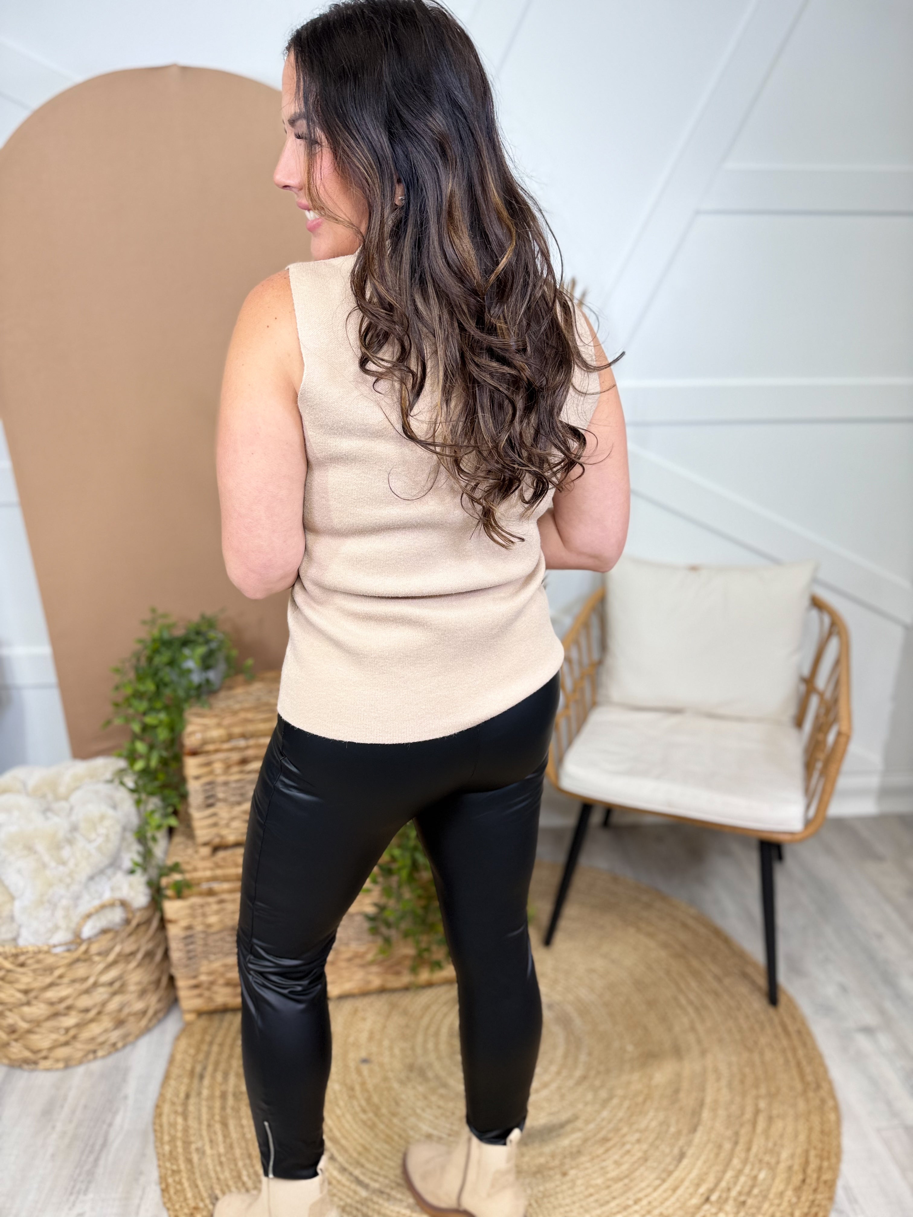 Give Grace Turtleneck Top-110 SHORT SLEEVE TOP-WHITE BIRCH-Heathered Boho Boutique, Women's Fashion and Accessories in Palmetto, FL