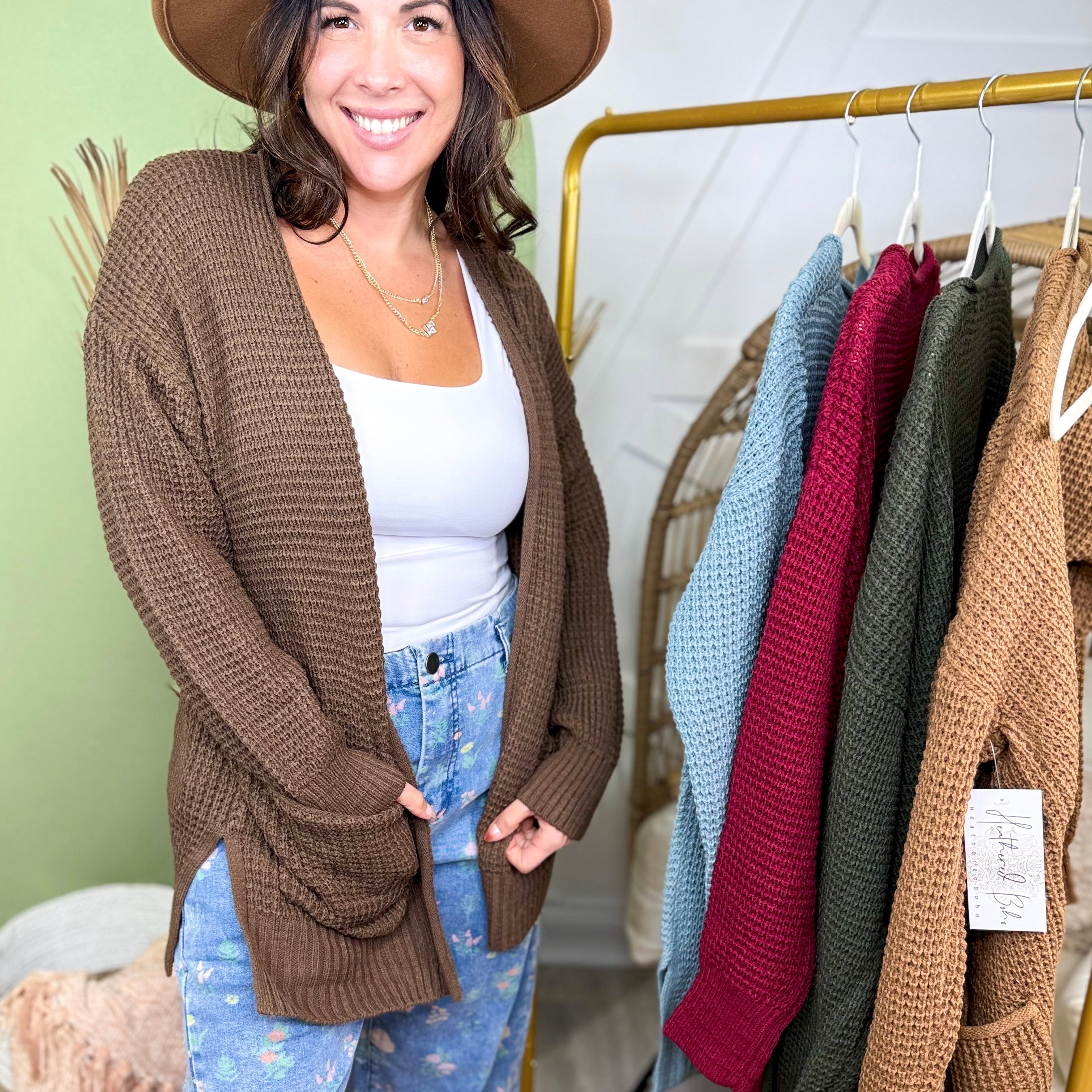 Sophisticate Cardigan-220 Cardigans/ Kimonos-ZENANA-Heathered Boho Boutique, Women's Fashion and Accessories in Palmetto, FL