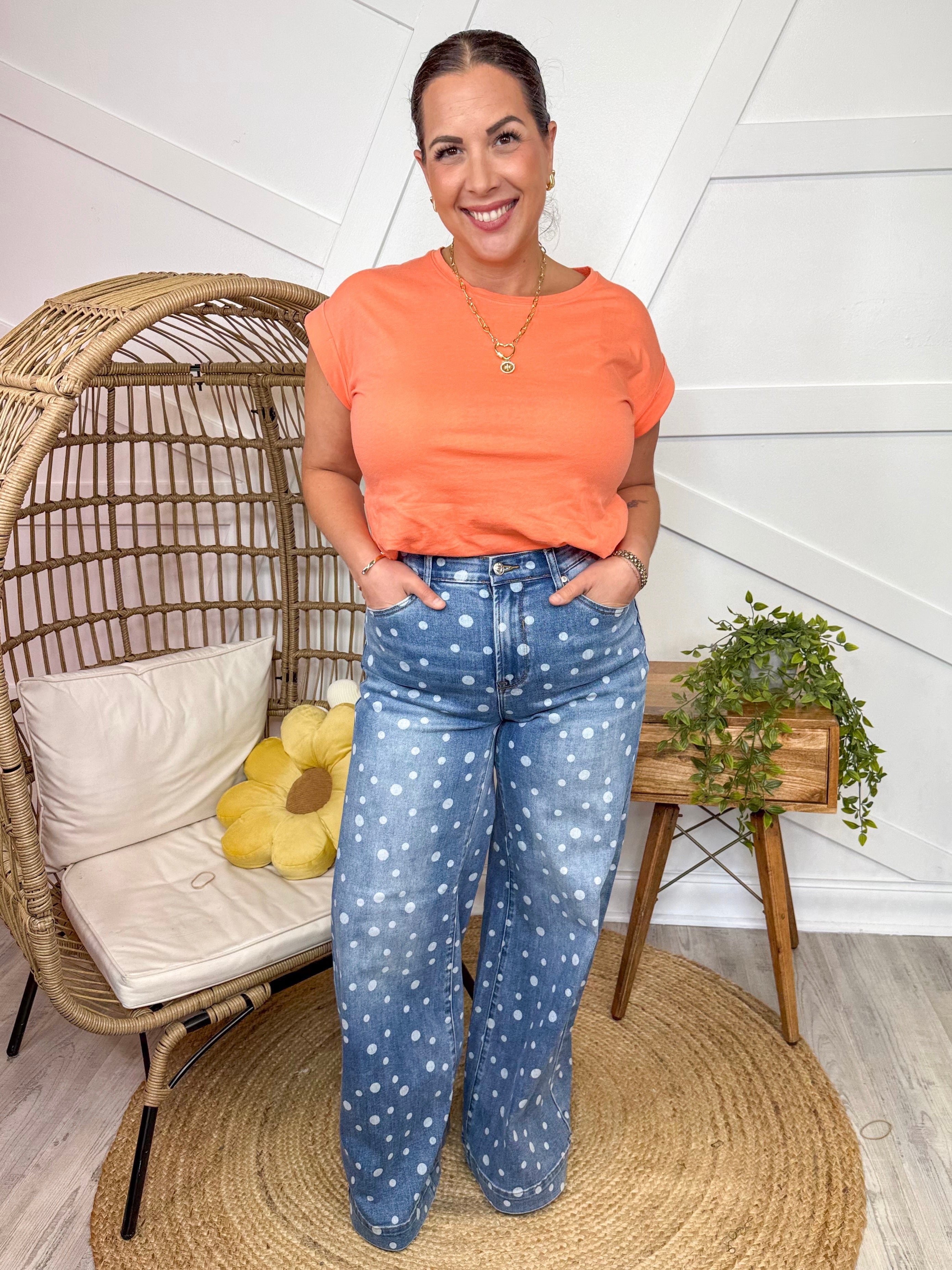 The Sweet Spot Wide Leg Tummy Control Jeans By Saige-190 JEANS-SAIGE-Heathered Boho Boutique, Women's Fashion and Accessories in Palmetto, FL