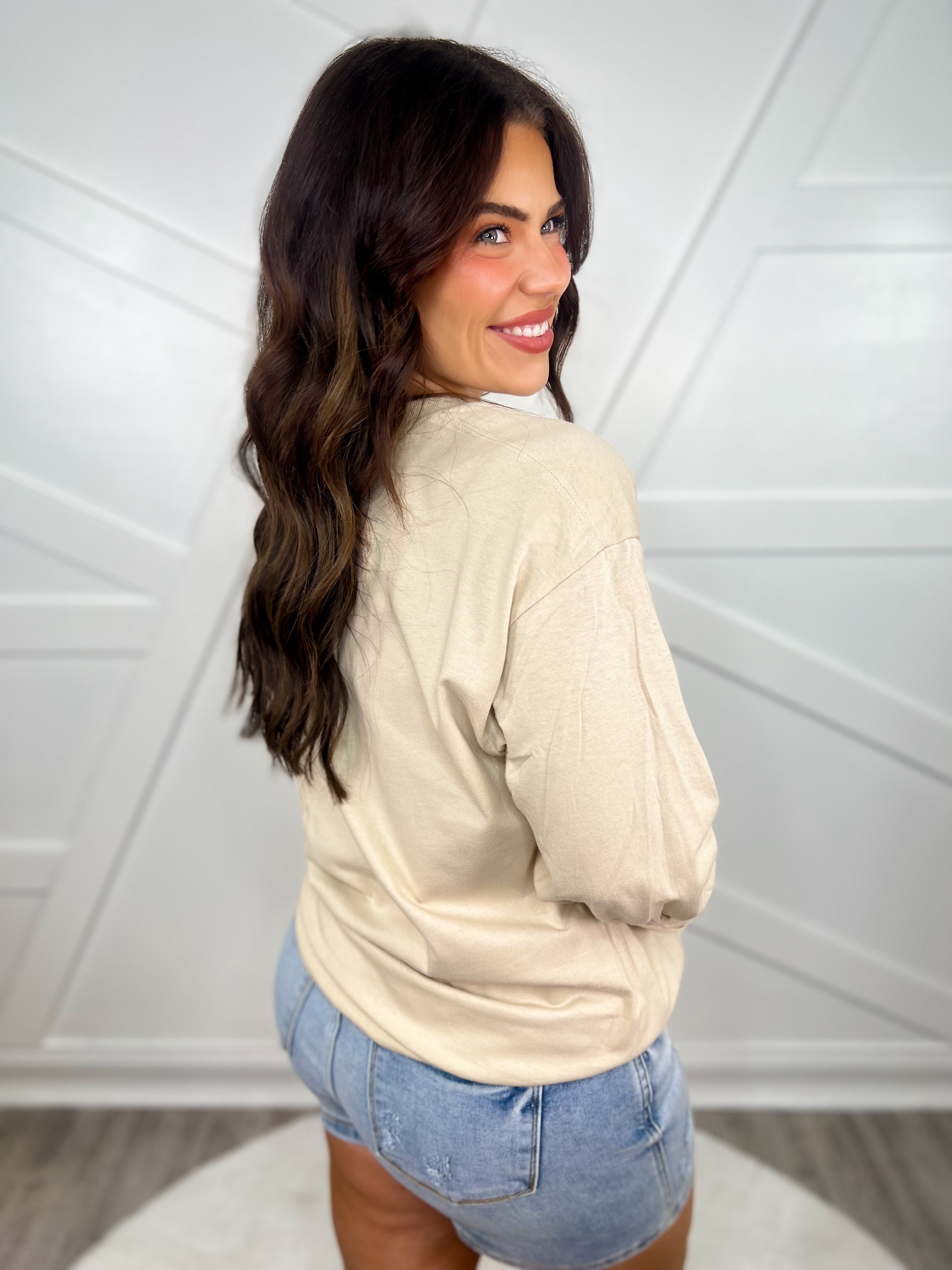 Sorry I'm Late Graphic Long Sleeve-130 Graphic Tees-Heathered Boho-Heathered Boho Boutique, Women's Fashion and Accessories in Palmetto, FL