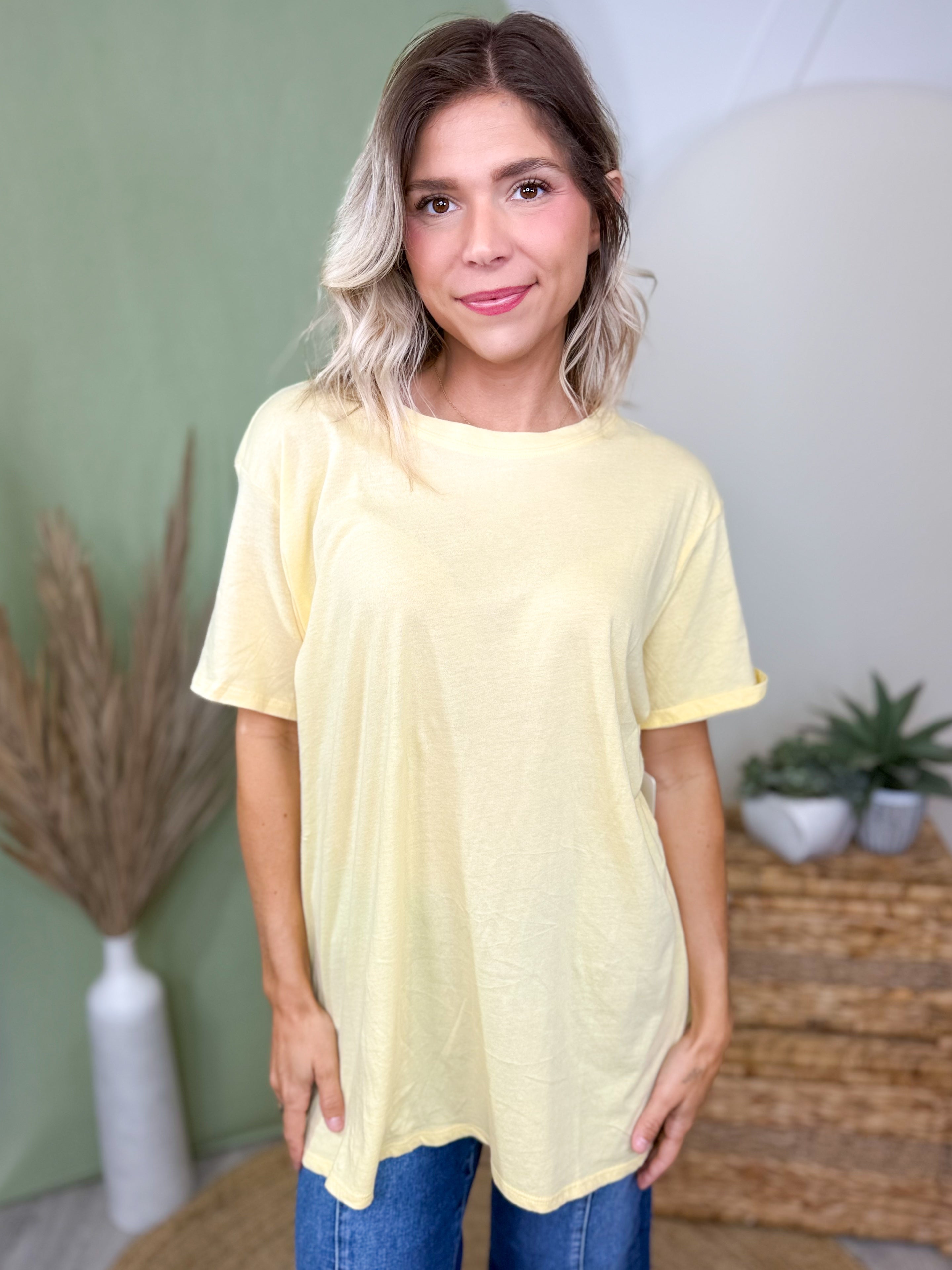 Restock: Better Than Your Boyfriend's Tee-110 SHORT SLEEVE TOP-ZENANA-Heathered Boho Boutique, Women's Fashion and Accessories in Palmetto, FL