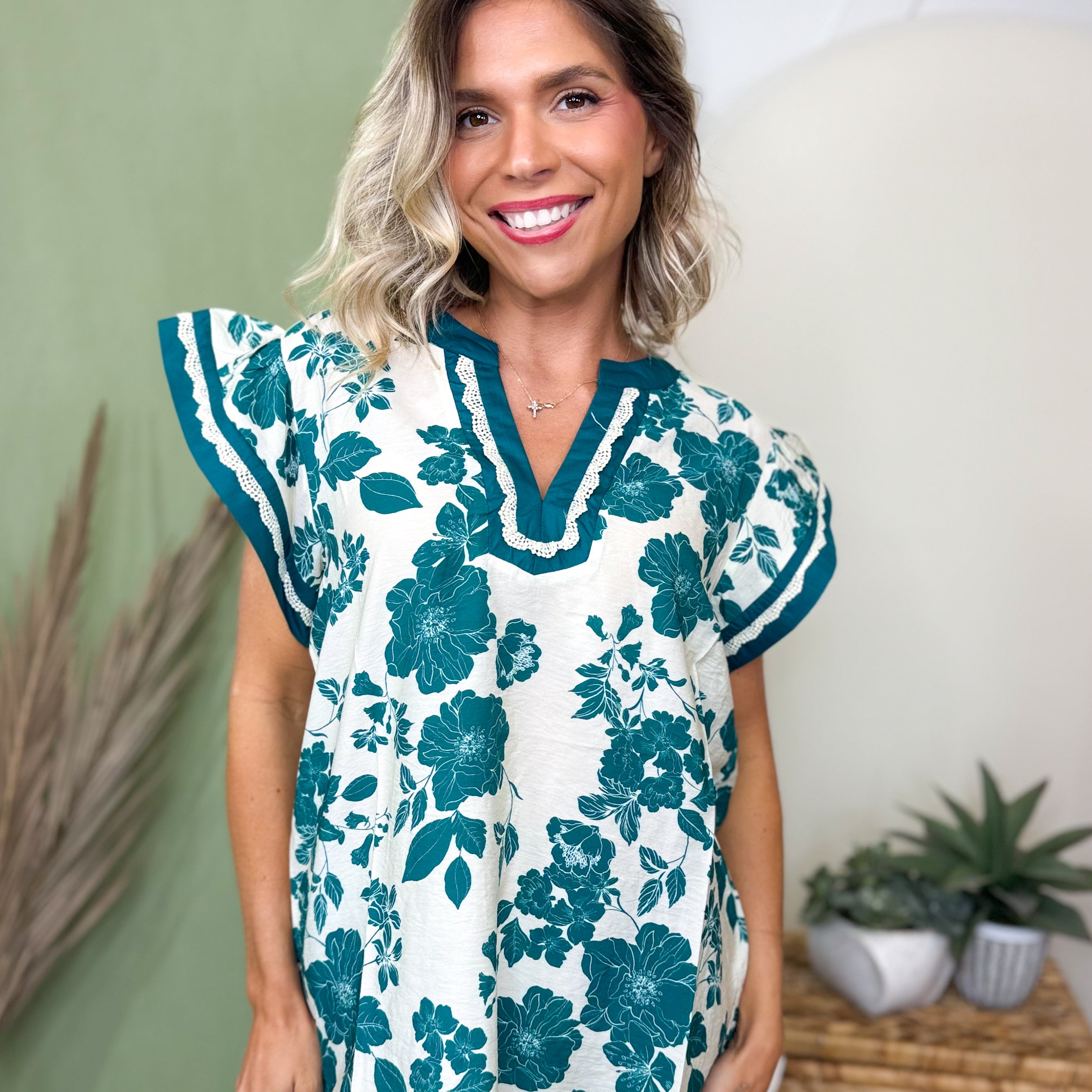 The Emerald Coast Top-110 SHORT SLEEVE TOP-ODDI-Heathered Boho Boutique, Women's Fashion and Accessories in Palmetto, FL