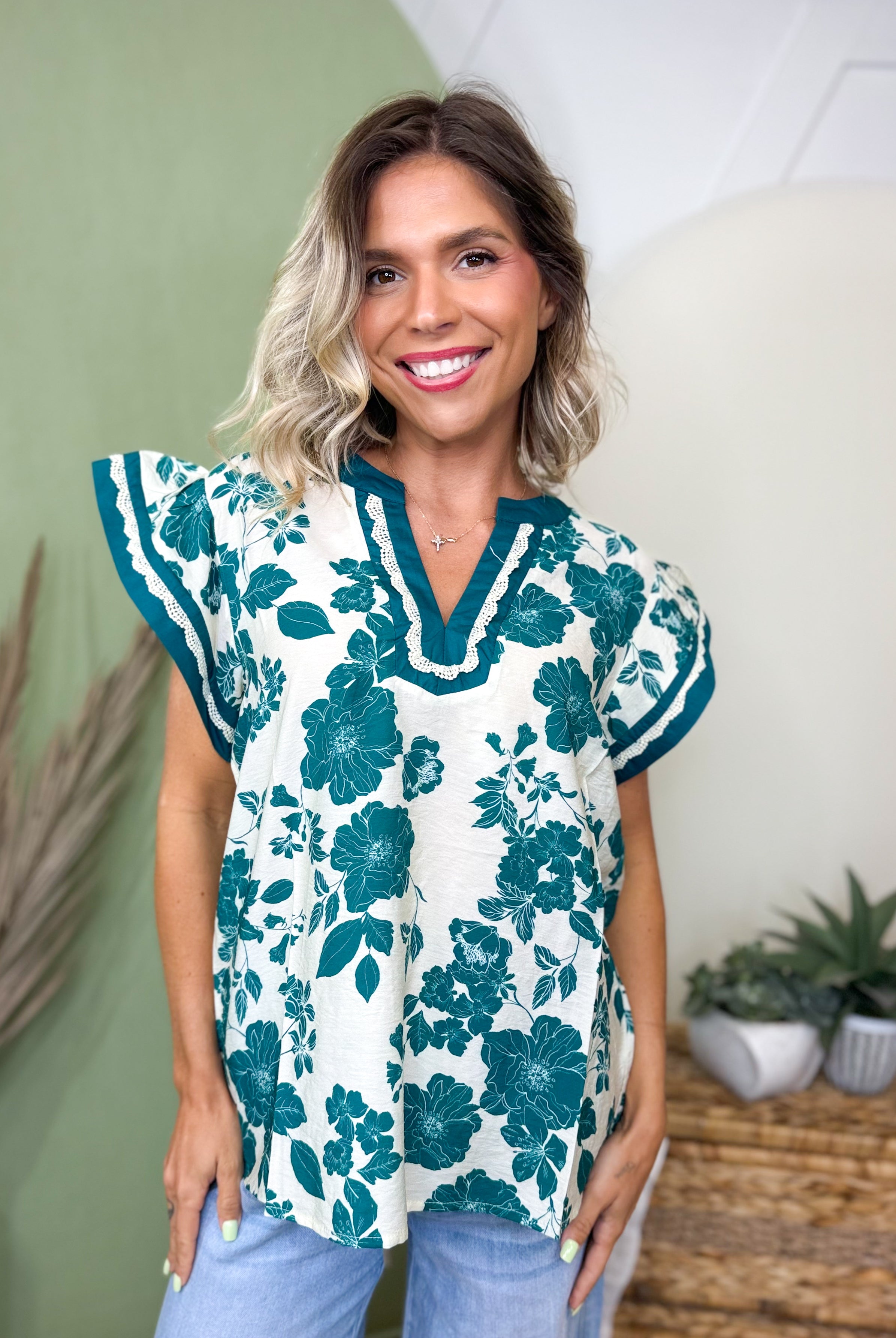 The Emerald Coast Top-110 SHORT SLEEVE TOP-ODDI-Heathered Boho Boutique, Women's Fashion and Accessories in Palmetto, FL