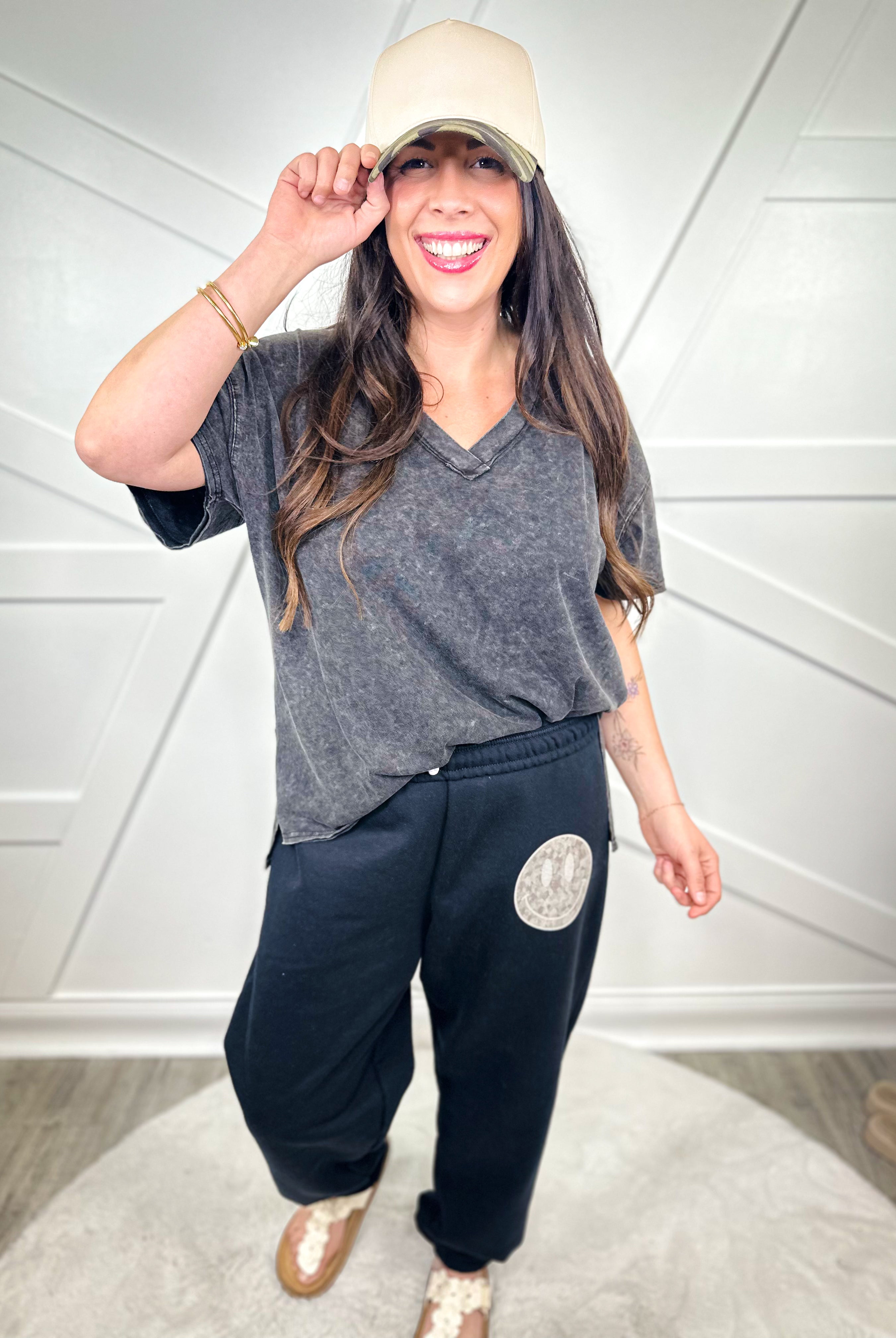 Camo Smiley Comfy Jogger-150 PANTS-Heathered Boho-Heathered Boho Boutique, Women's Fashion and Accessories in Palmetto, FL