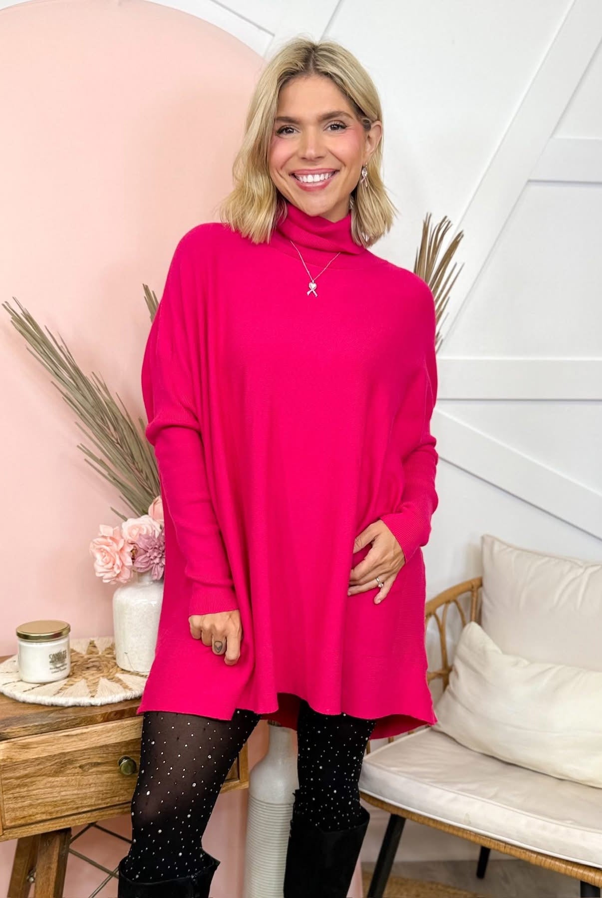 On Cue Turtleneck Sweater-125 Sweater-Davi & Dani-Heathered Boho Boutique, Women's Fashion and Accessories in Palmetto, FL