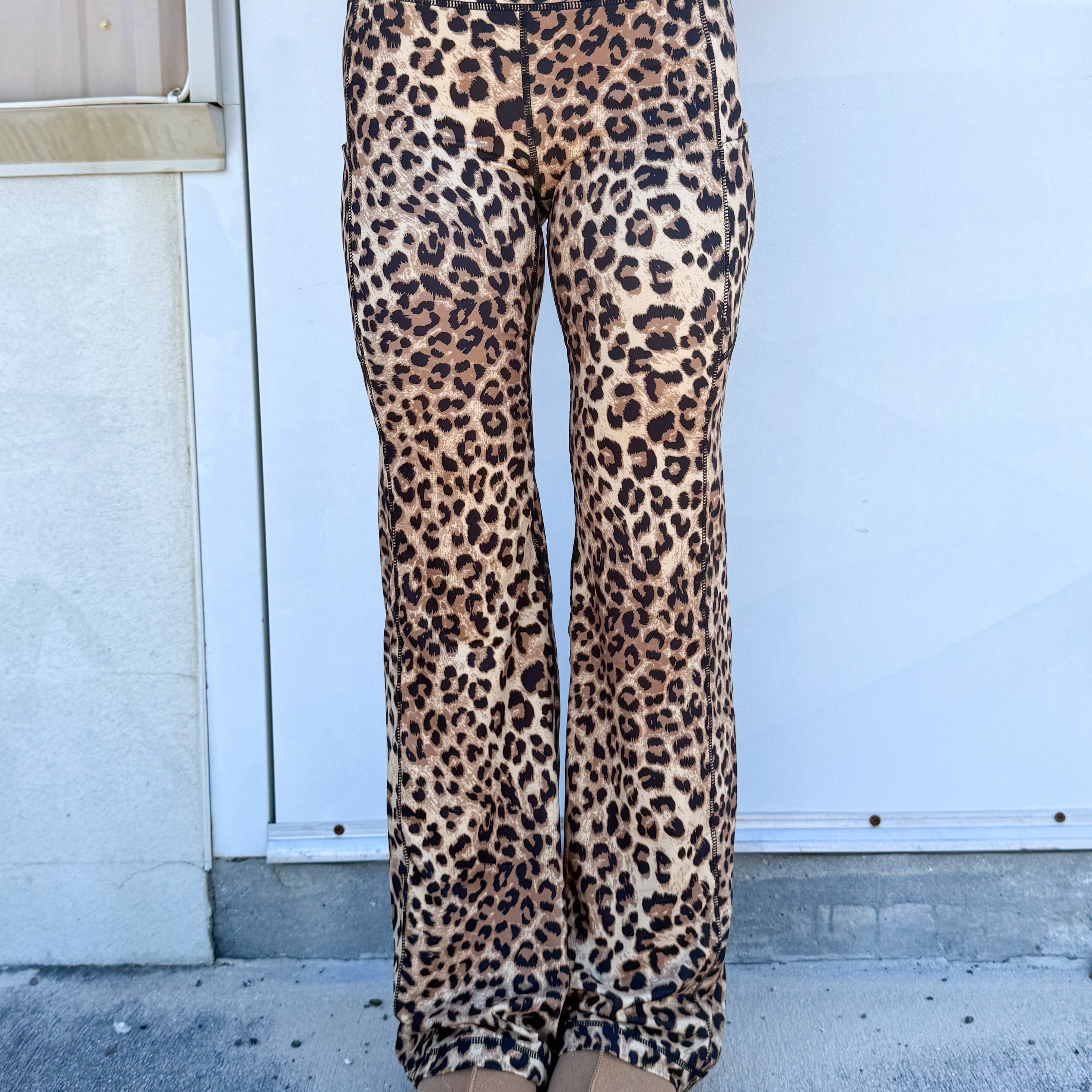 Wild Woman Flared Leggings-180 LEGGINGS-RAE MODE-Heathered Boho Boutique, Women's Fashion and Accessories in Palmetto, FL