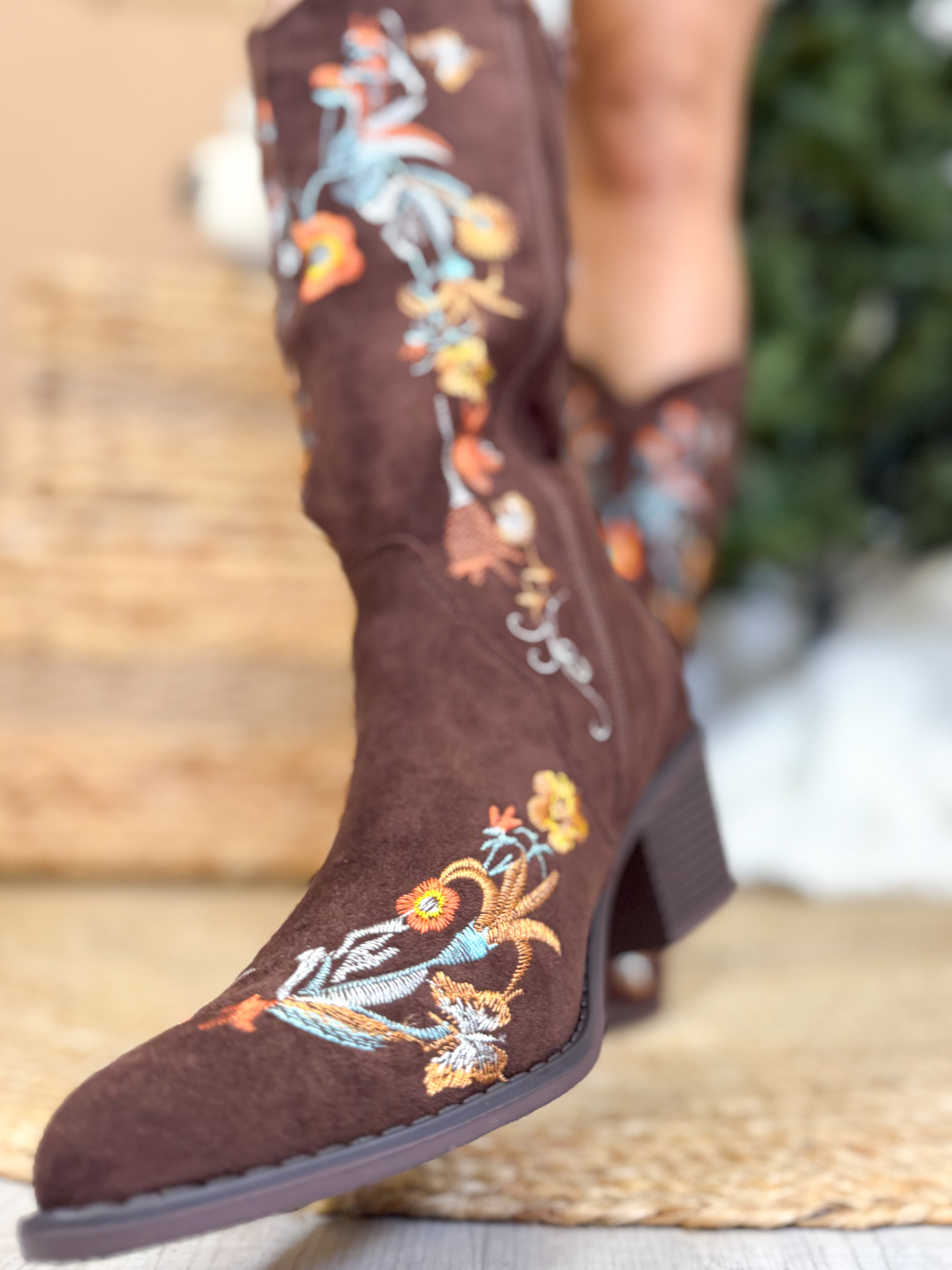 Ever After Boots - Brown Suede-350 SHOES-OLEM SHOE-Heathered Boho Boutique, Women's Fashion and Accessories in Palmetto, FL