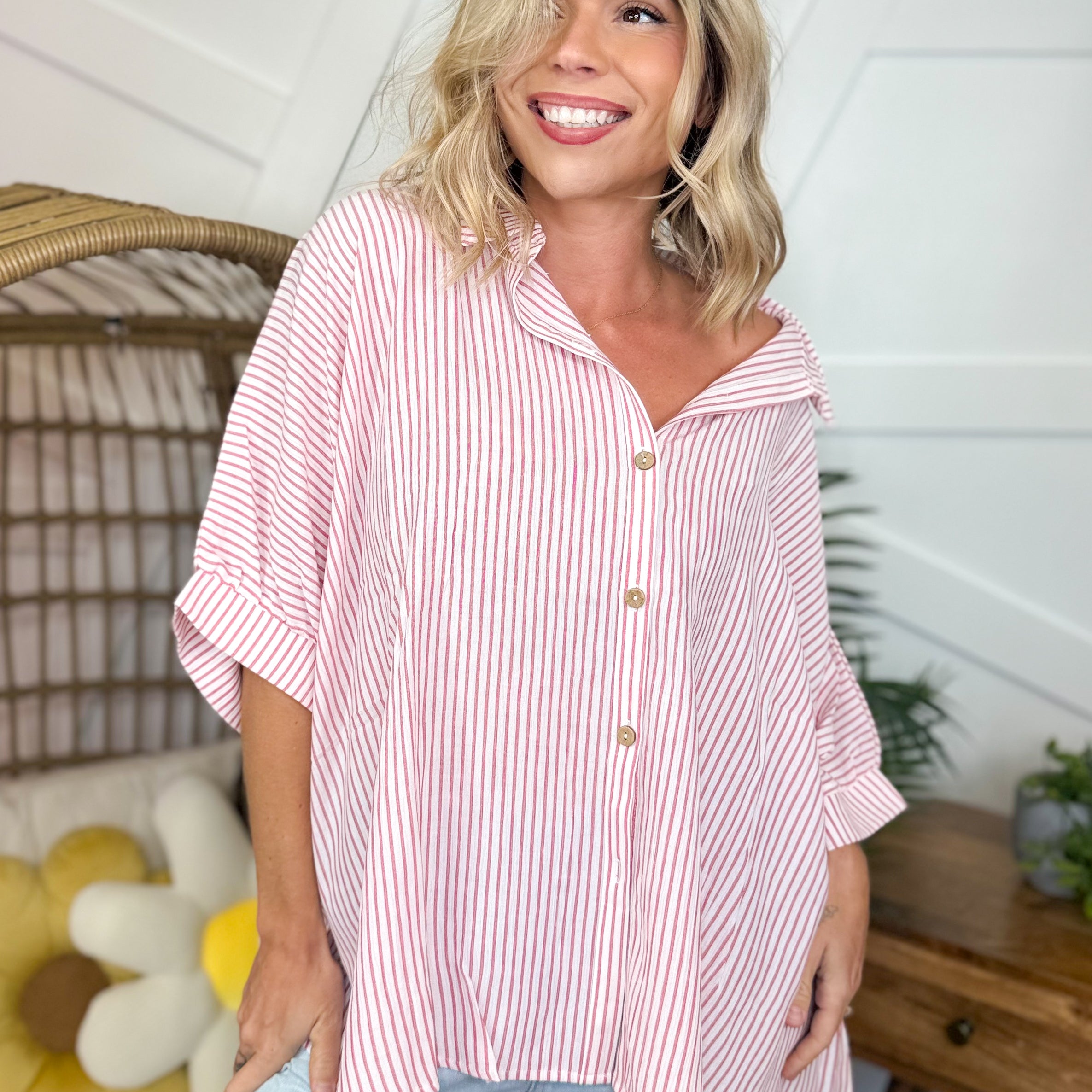 Polished Top-110 SHORT SLEEVE TOP-ZENANA-Heathered Boho Boutique, Women's Fashion and Accessories in Palmetto, FL