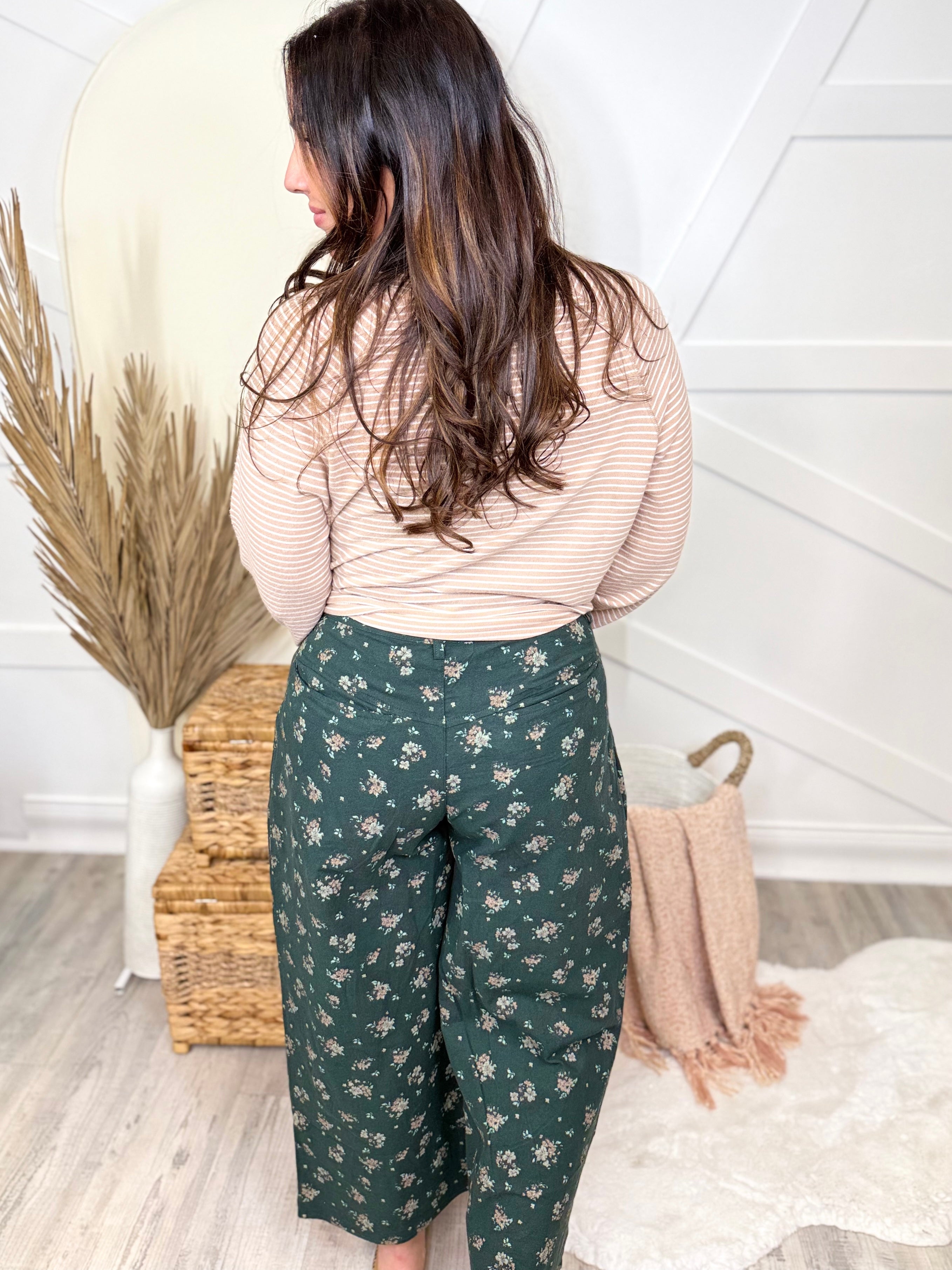 Feel Floral Balloon Pants-150 PANTS-POLAGRAM-Heathered Boho Boutique, Women's Fashion and Accessories in Palmetto, FL