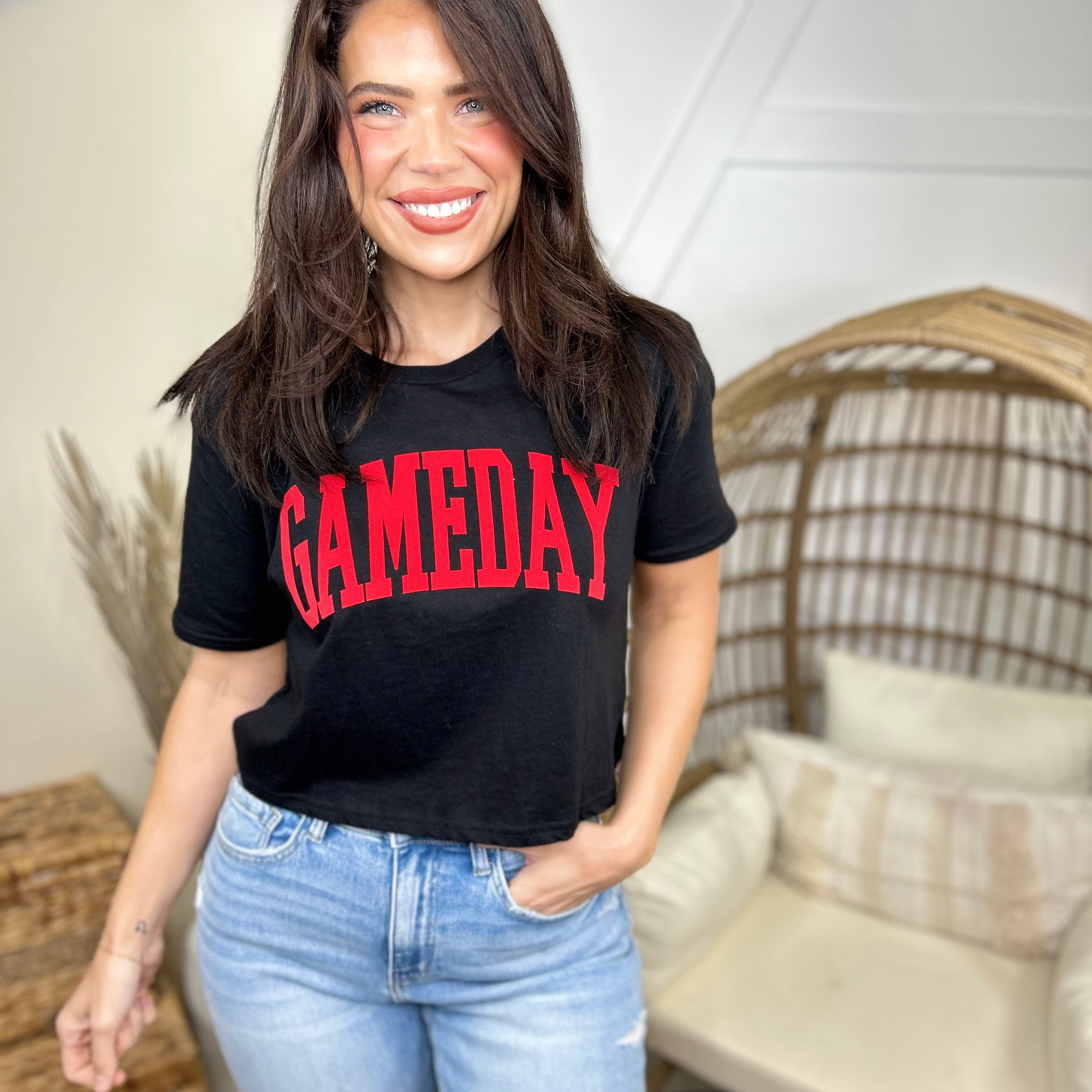 Game Day Graphic Tee-130 Graphic Tees-SUGAR STITCH-Heathered Boho Boutique, Women's Fashion and Accessories in Palmetto, FL