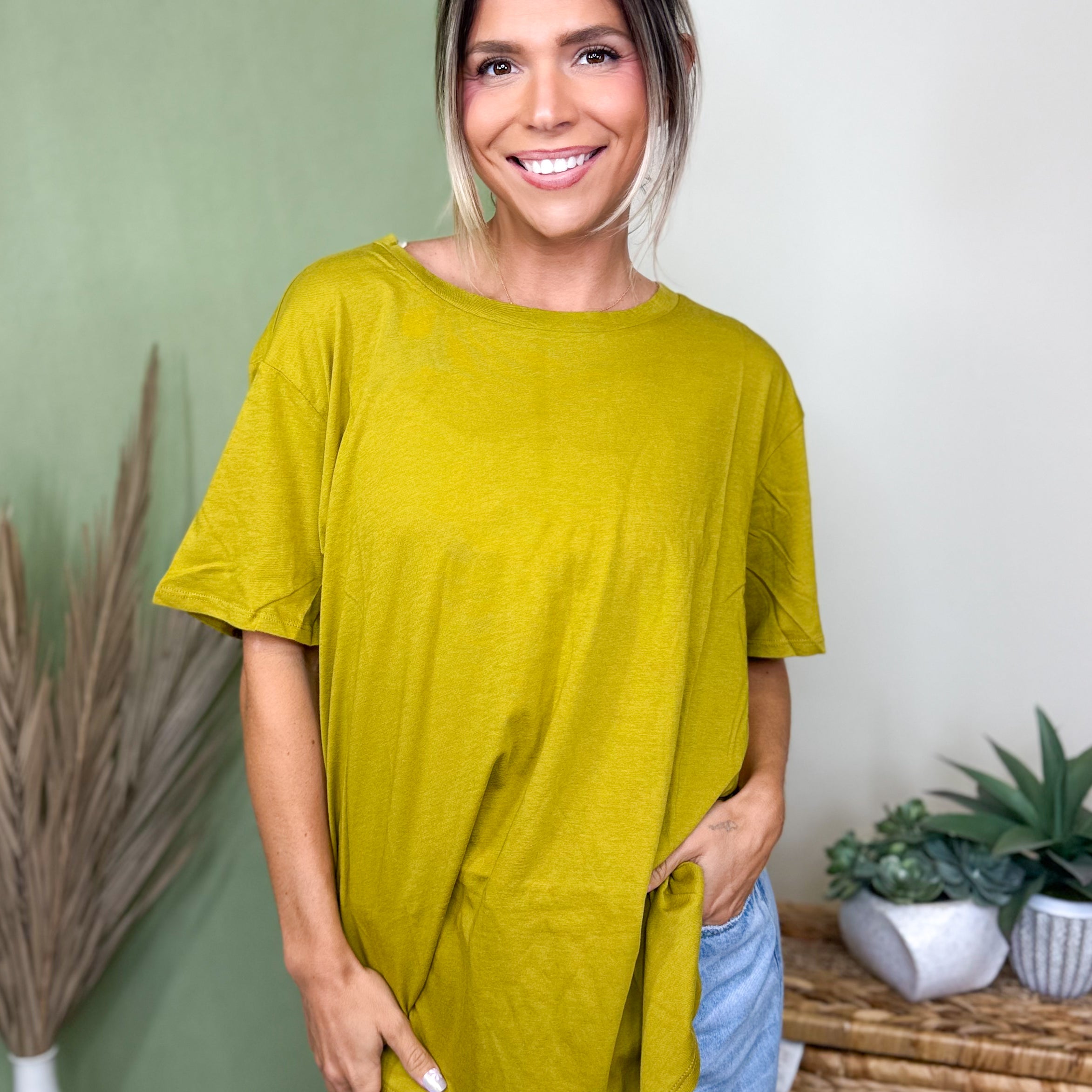Better Than Your Boyfriend's Tee-110 SHORT SLEEVE TOP-ZENANA-Heathered Boho Boutique, Women's Fashion and Accessories in Palmetto, FL