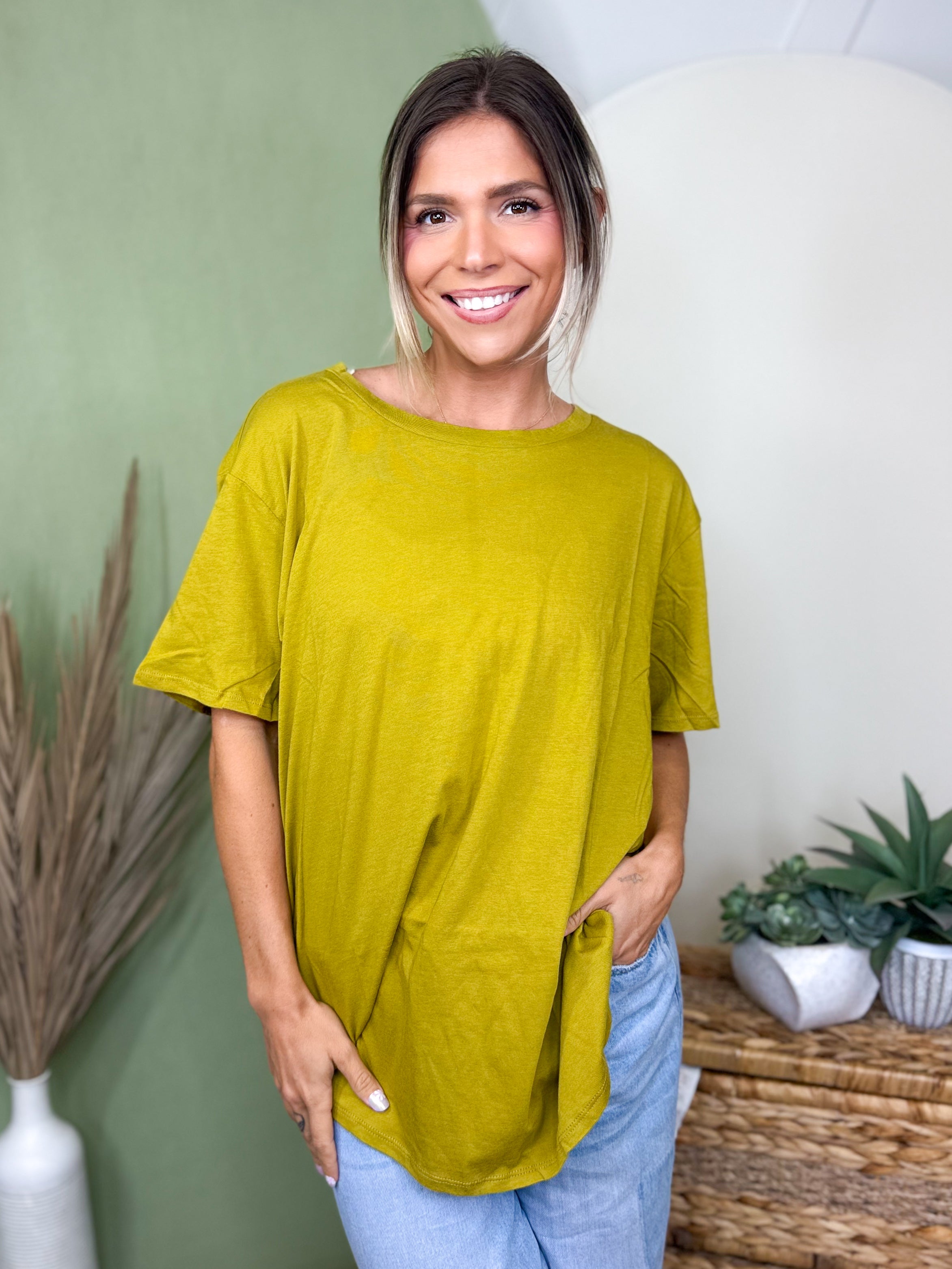 Better Than Your Boyfriend's Tee-110 SHORT SLEEVE TOP-ZENANA-Heathered Boho Boutique, Women's Fashion and Accessories in Palmetto, FL