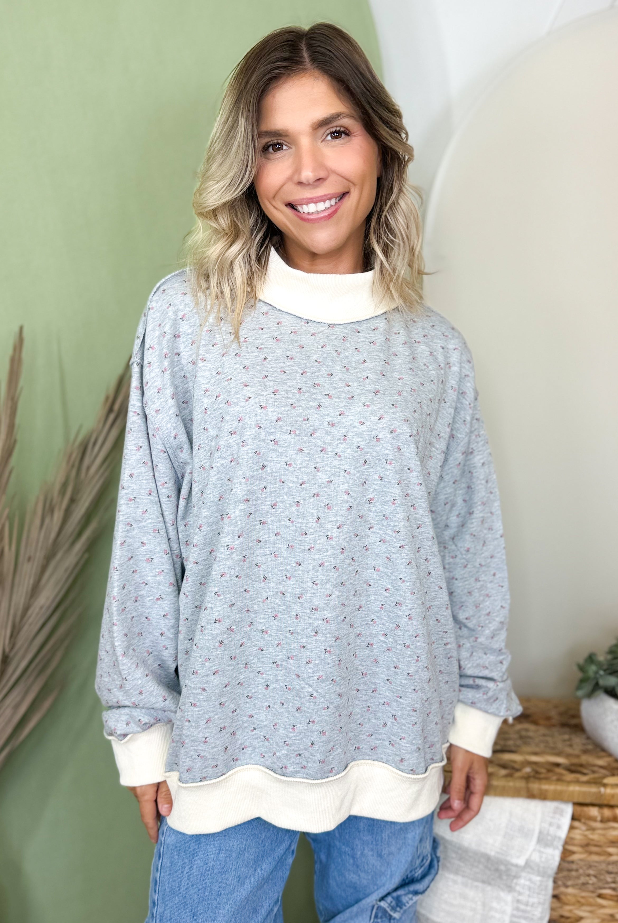 Silver Lining Sweater-125 SWEATER-HEIMISH-Heathered Boho Boutique, Women's Fashion and Accessories in Palmetto, FL