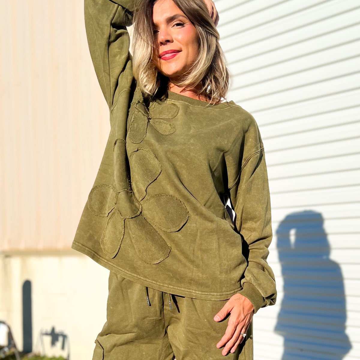 Flower Power Mineral Wash Pullover-120 LONG SLEEVE TOPS-HEIMISH-Heathered Boho Boutique, Women's Fashion and Accessories in Palmetto, FL