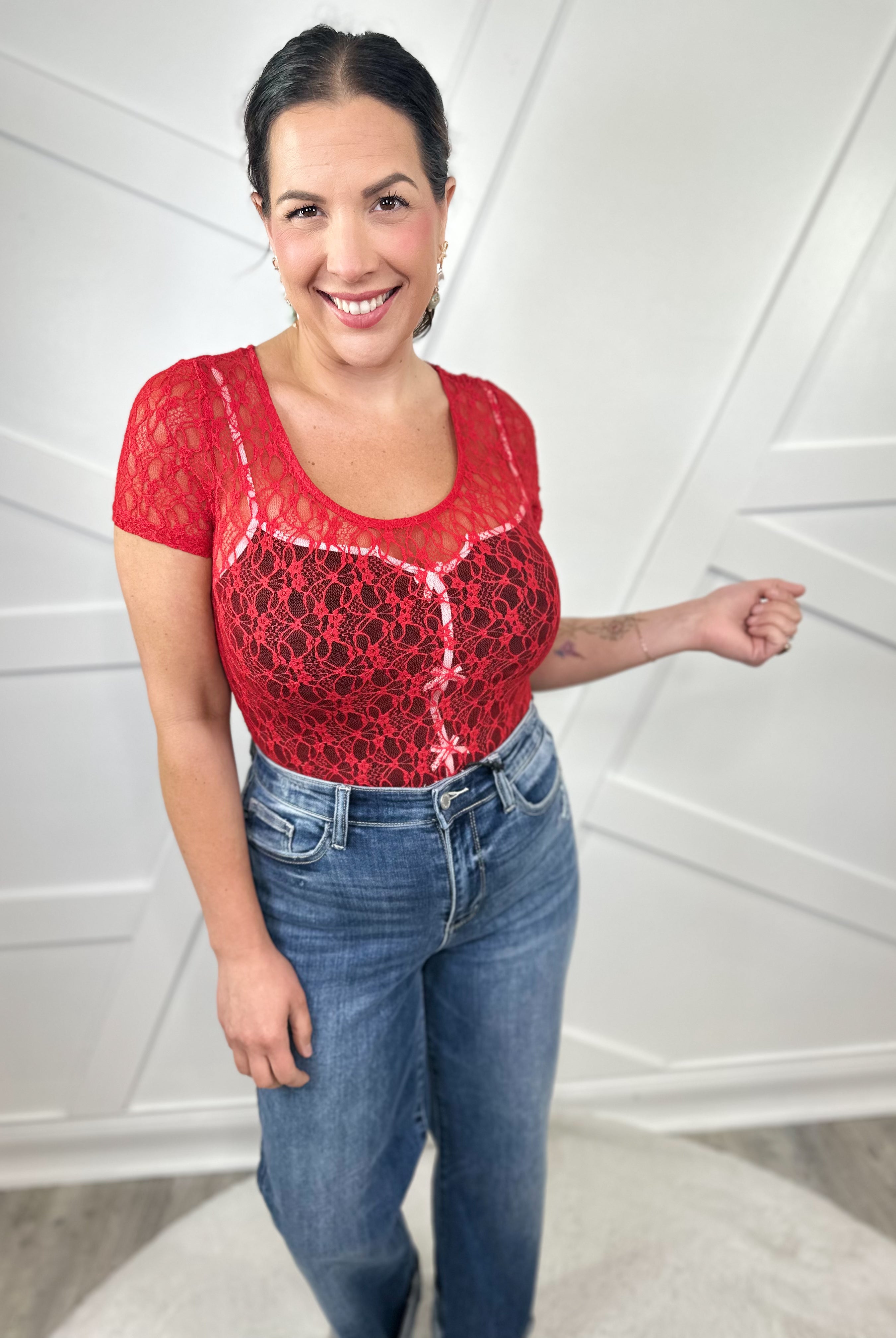 Maddie Short Sleeve Mesh Bodysuit-140 Body Suits/ Intimates-WHITE BIRCH-Heathered Boho Boutique, Women's Fashion and Accessories in Palmetto, FL