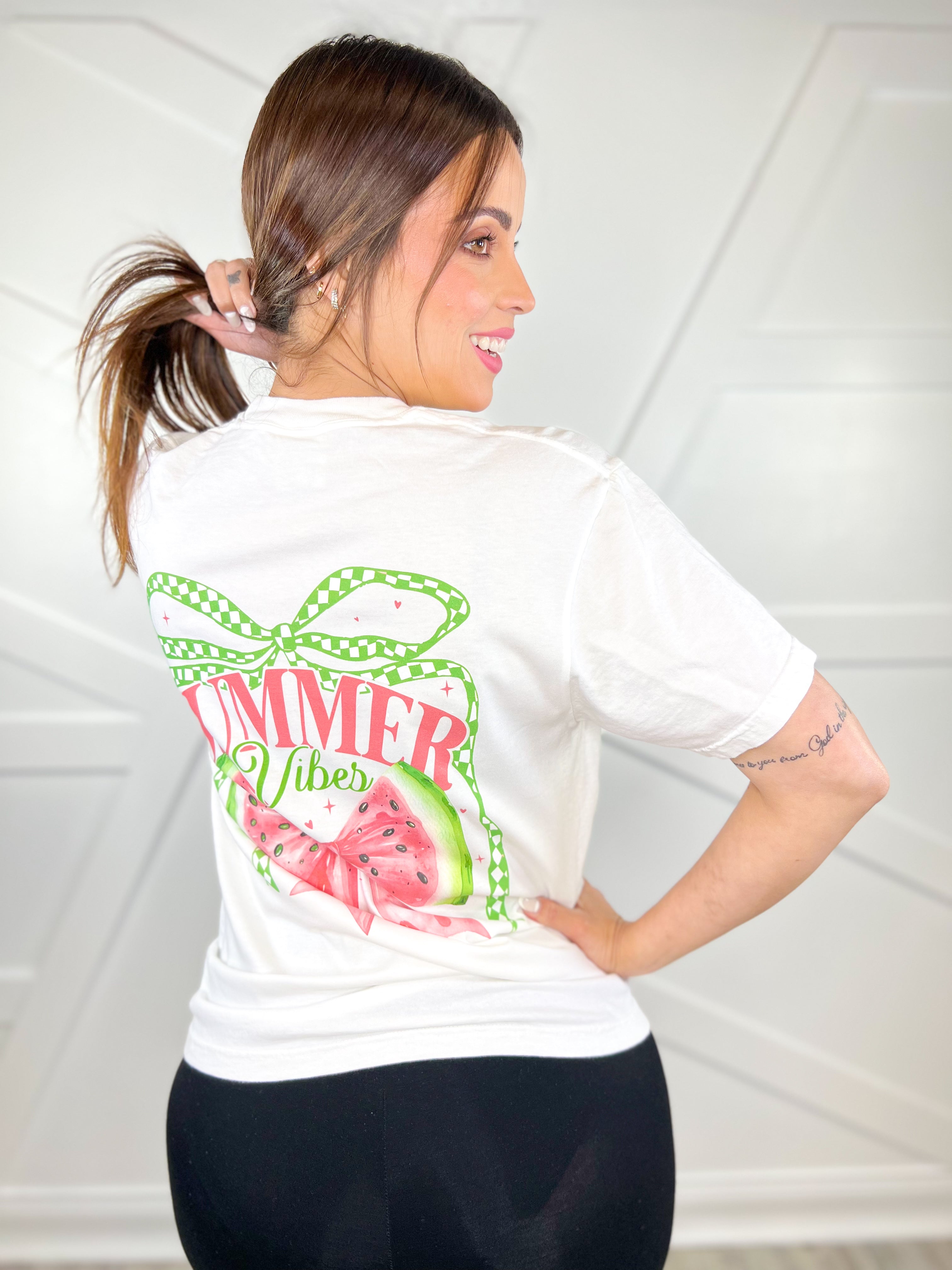 Summer Vibes Graphic Tee-130 Graphic Tees-Heathered Boho-Heathered Boho Boutique, Women's Fashion and Accessories in Palmetto, FL