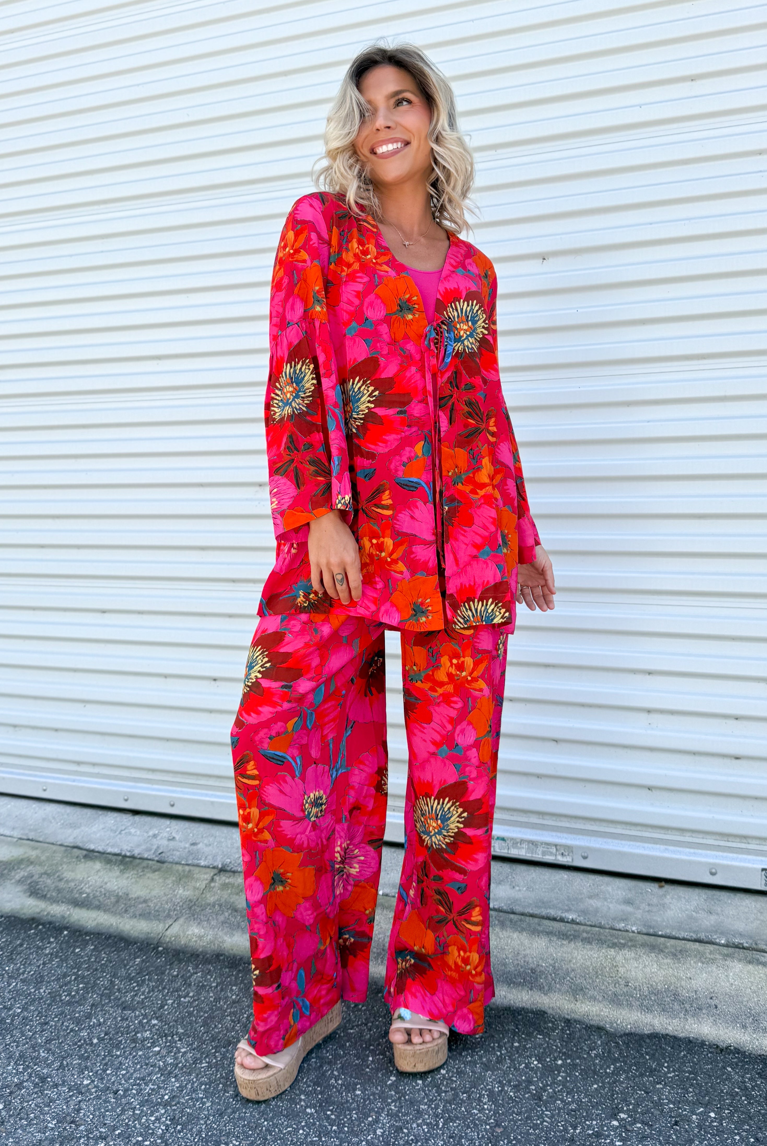 CASA BELLA FLORAL SET-240 Activewear/Sets-Blakeley Designs-Heathered Boho Boutique, Women's Fashion and Accessories in Palmetto, FL